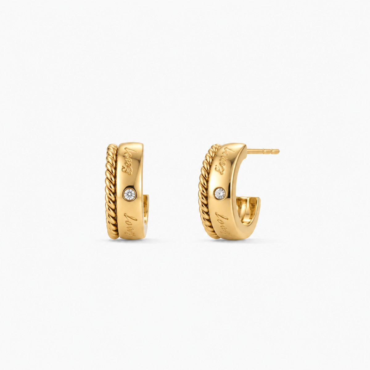 Twisted Huggie Hoops