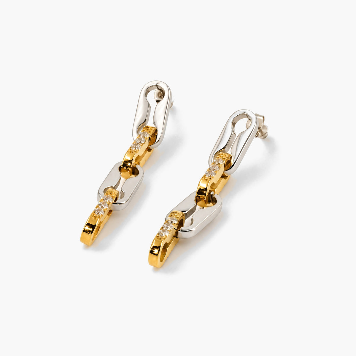 Two Tone Link Earrings