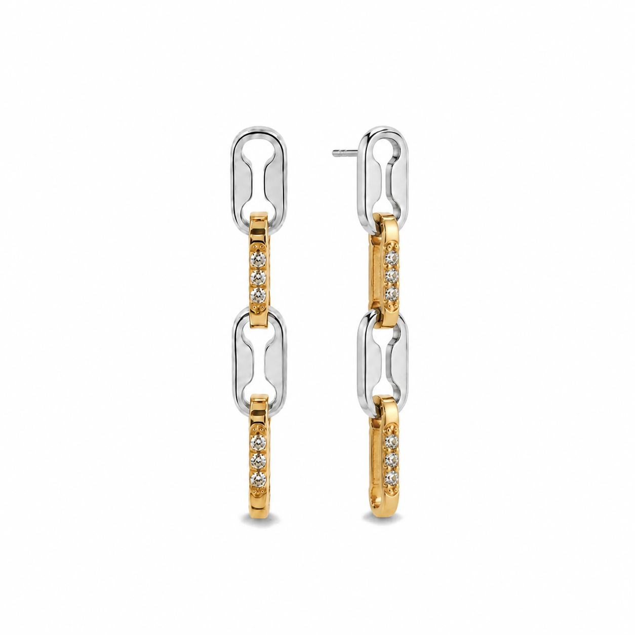Two Tone Link Earrings