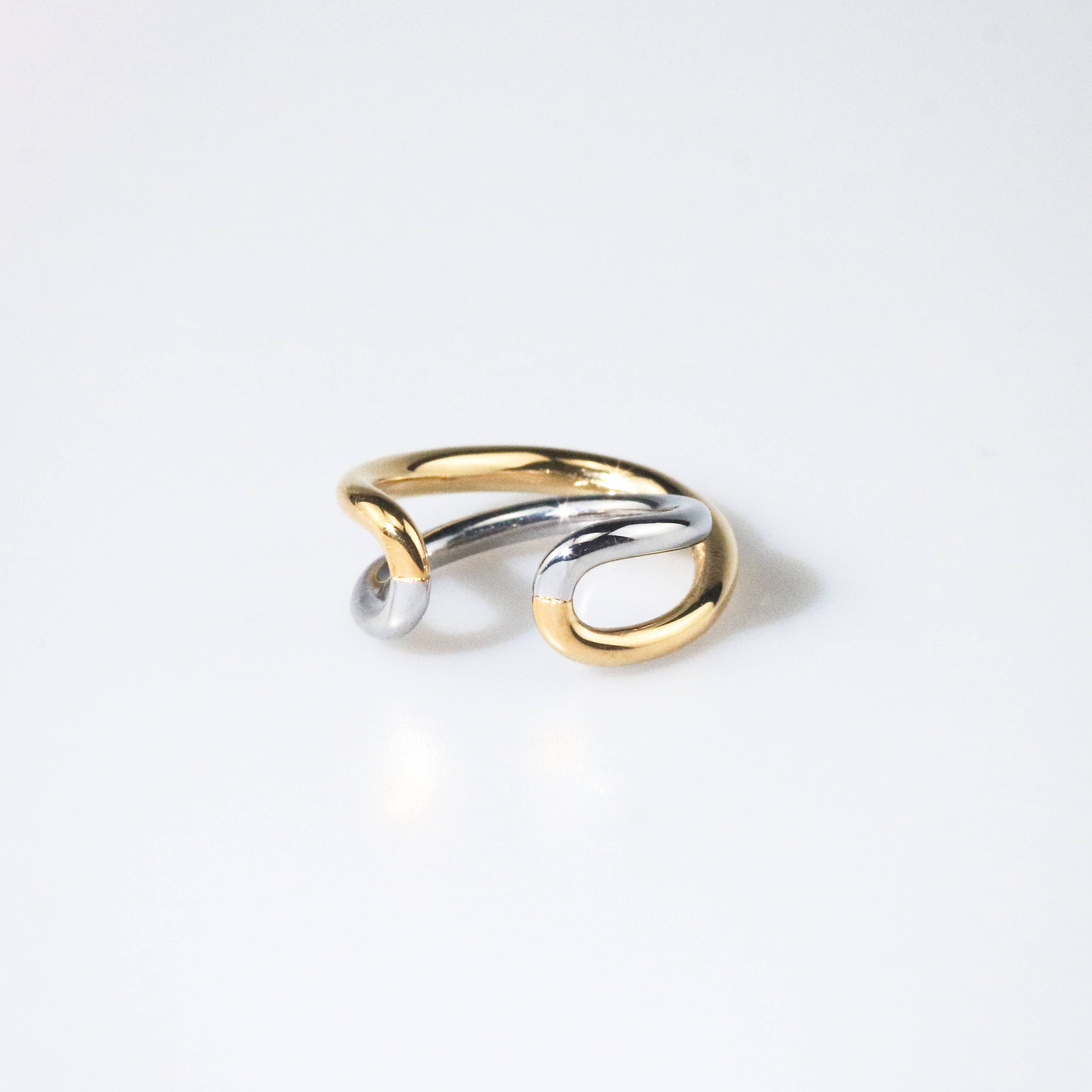 meideya jewelry two tone flow ring