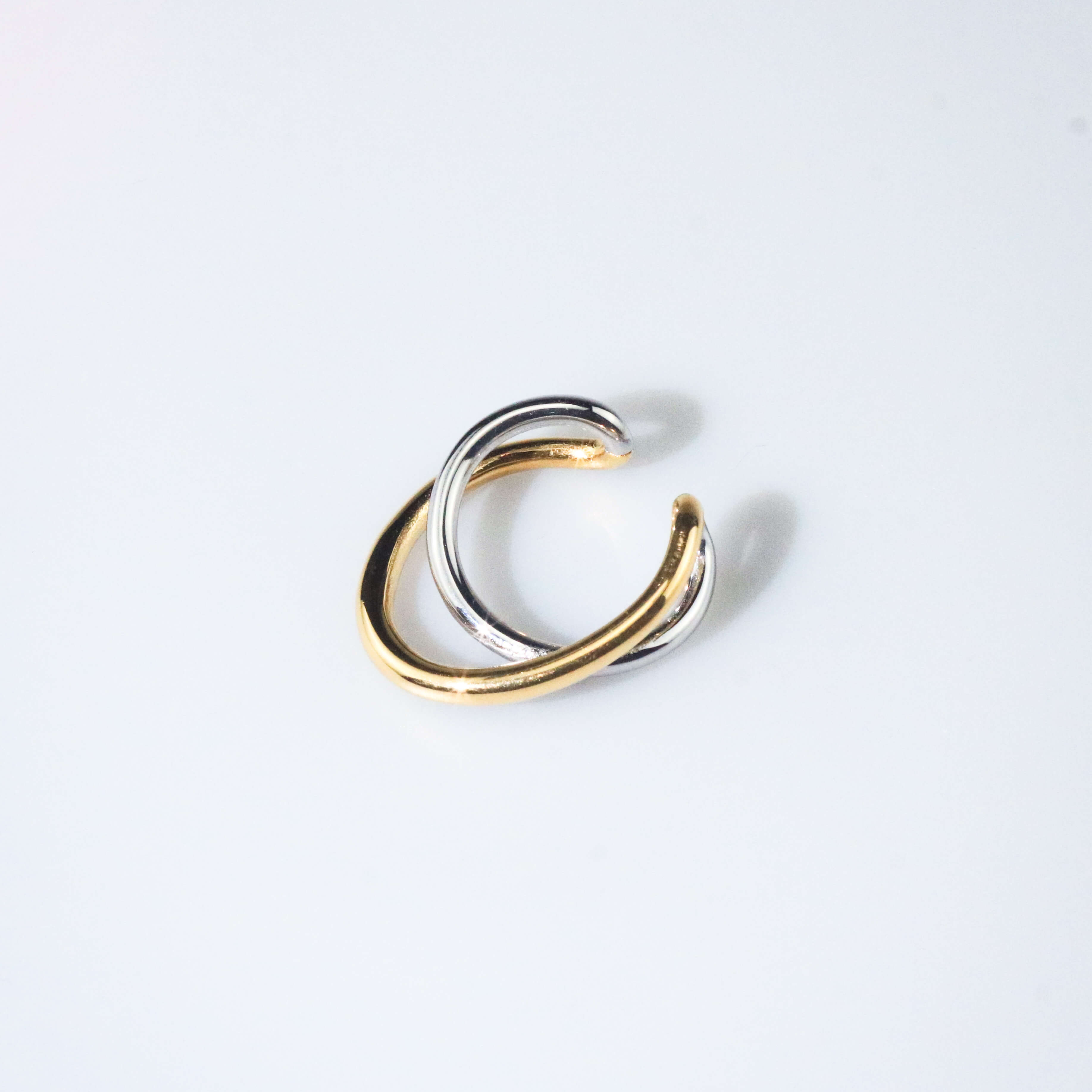 meideya jewelry two tone flow ring