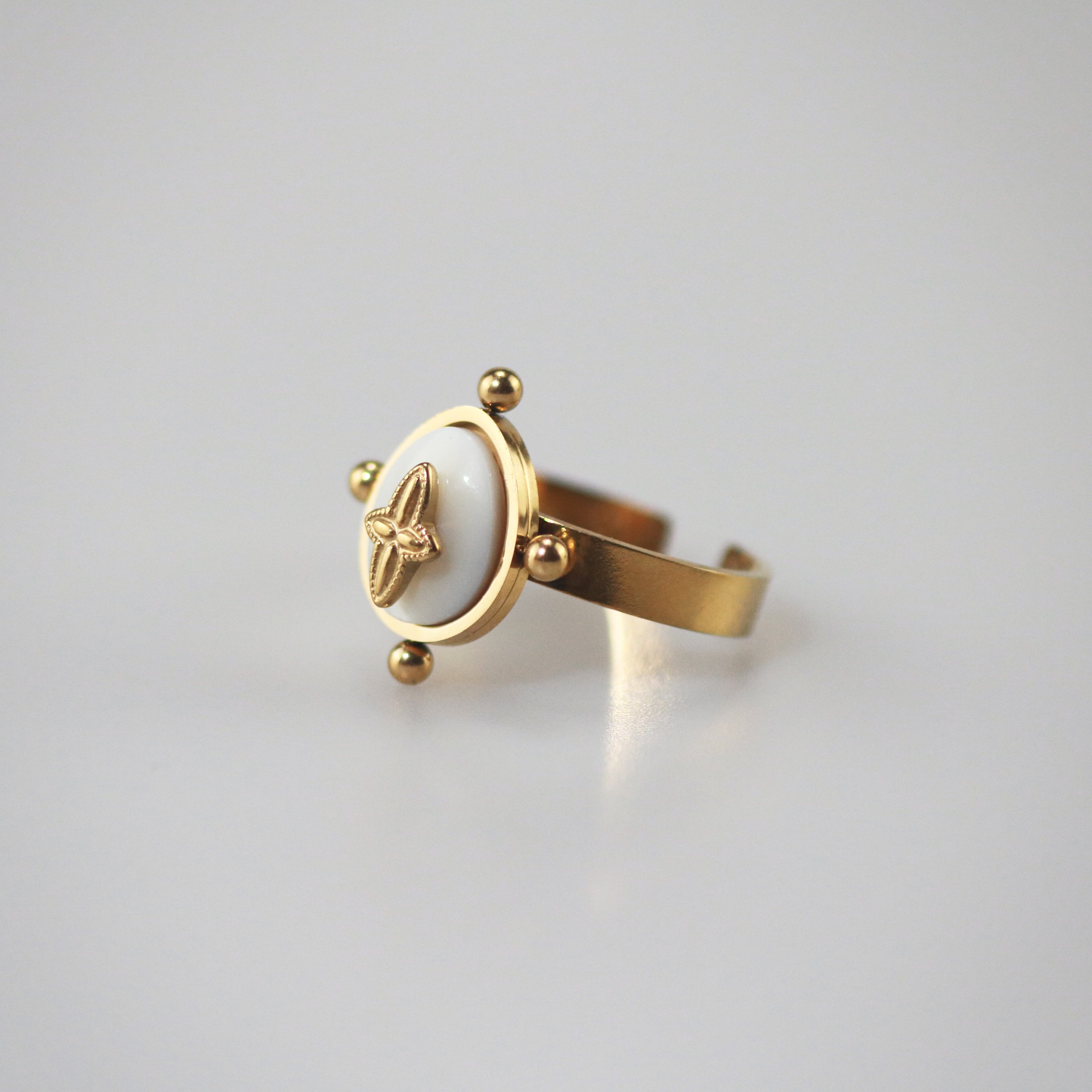 Meideya jewelry vintage mother of pearl ring