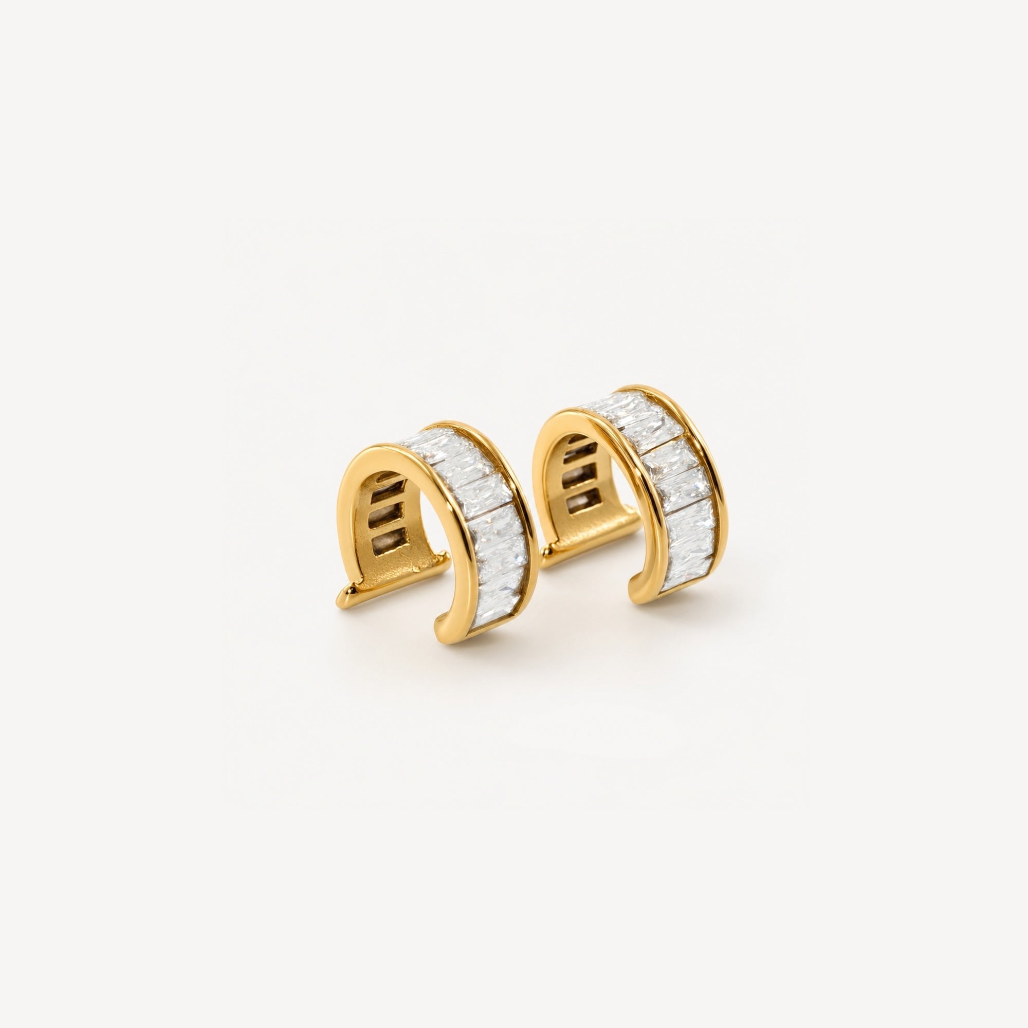 White Baguette Ear Cuff