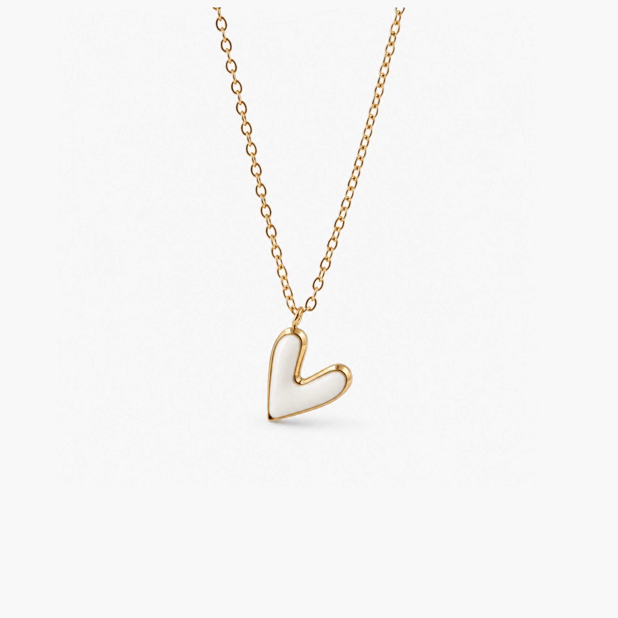 White Heart Necklace