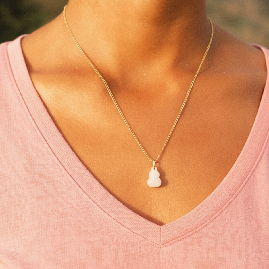 meideya jewelry white jade gourd necklace