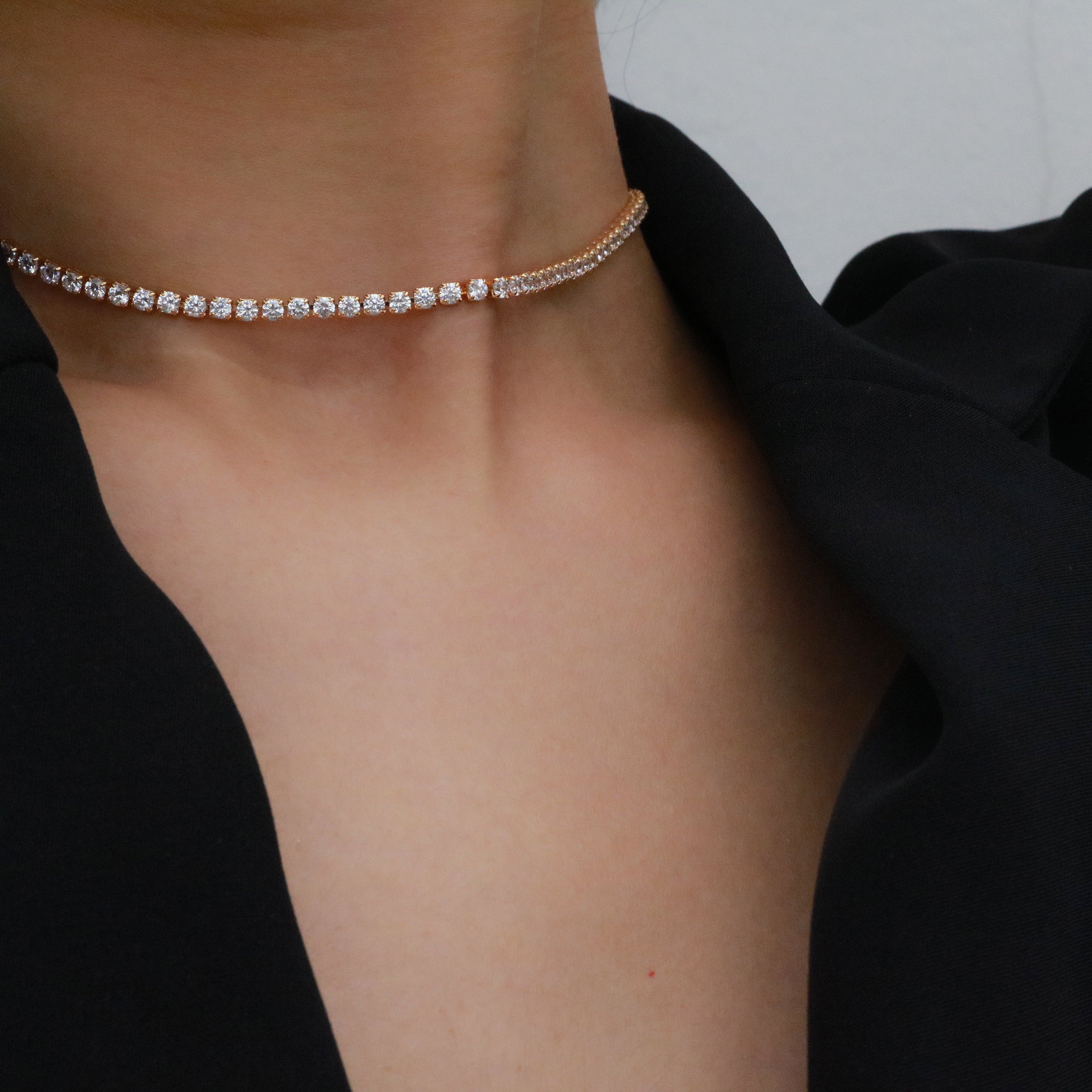 18k gold plated 2mm Tennis Necklace