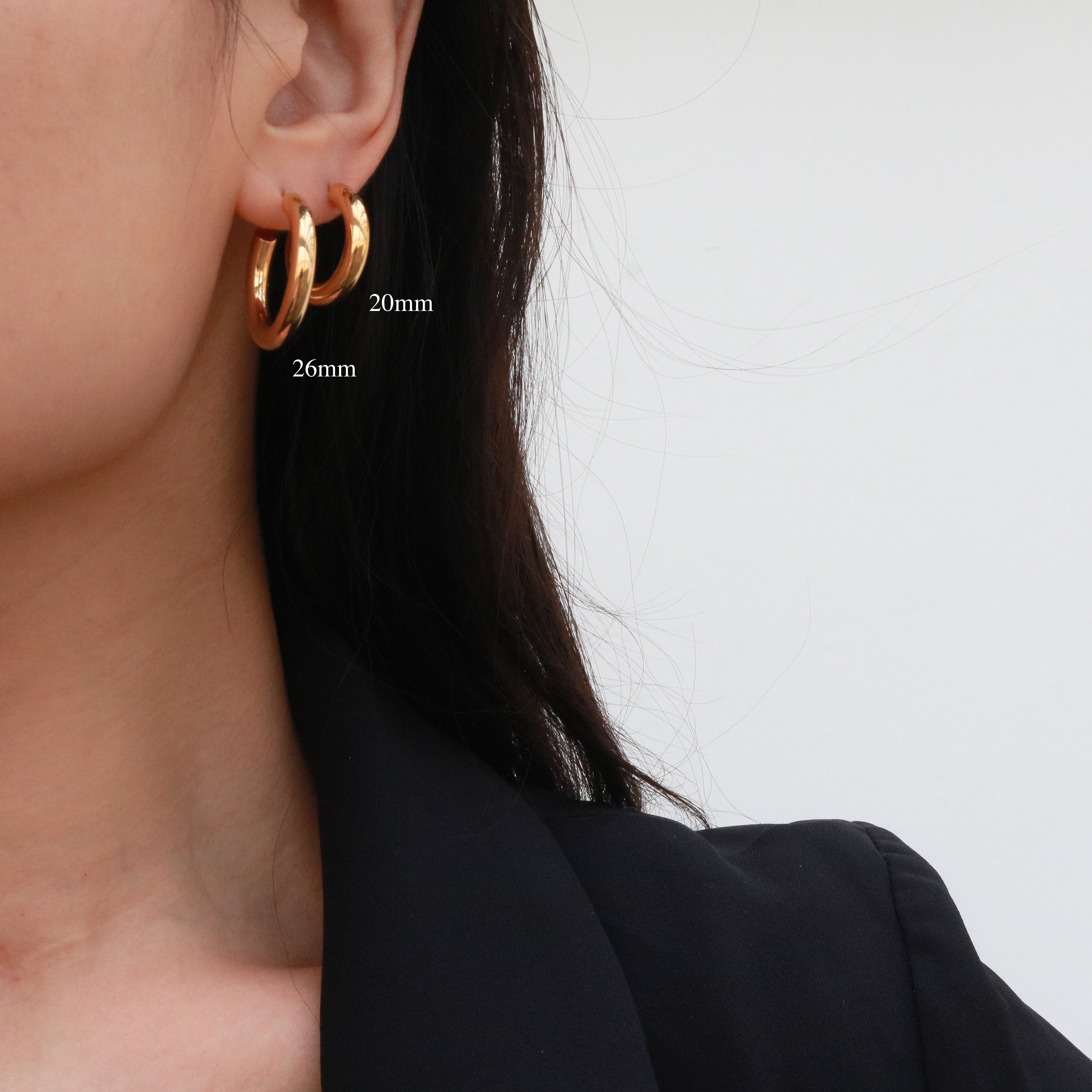 Charity Medium Hoop Earrings 26mm