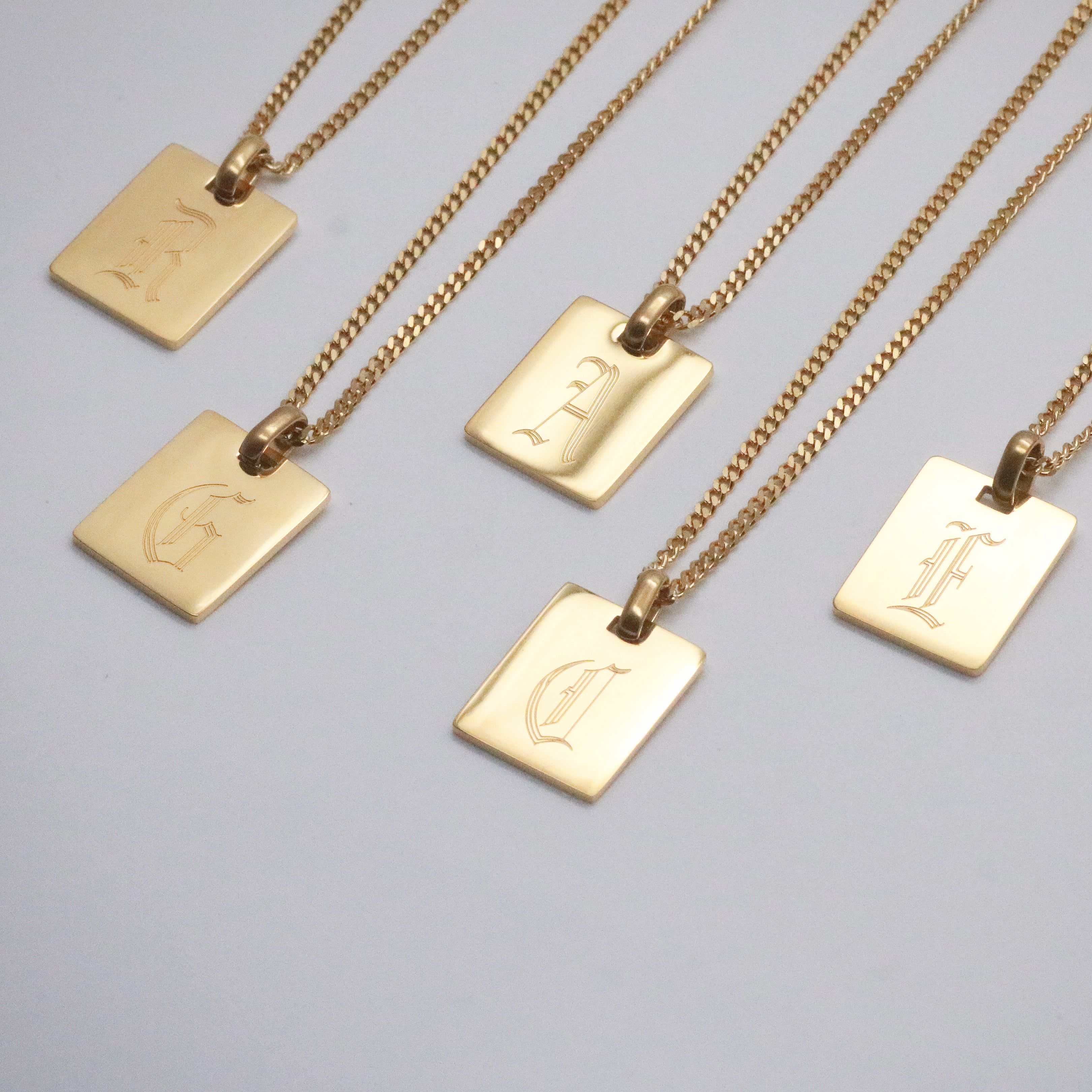 Initial tag necklace
