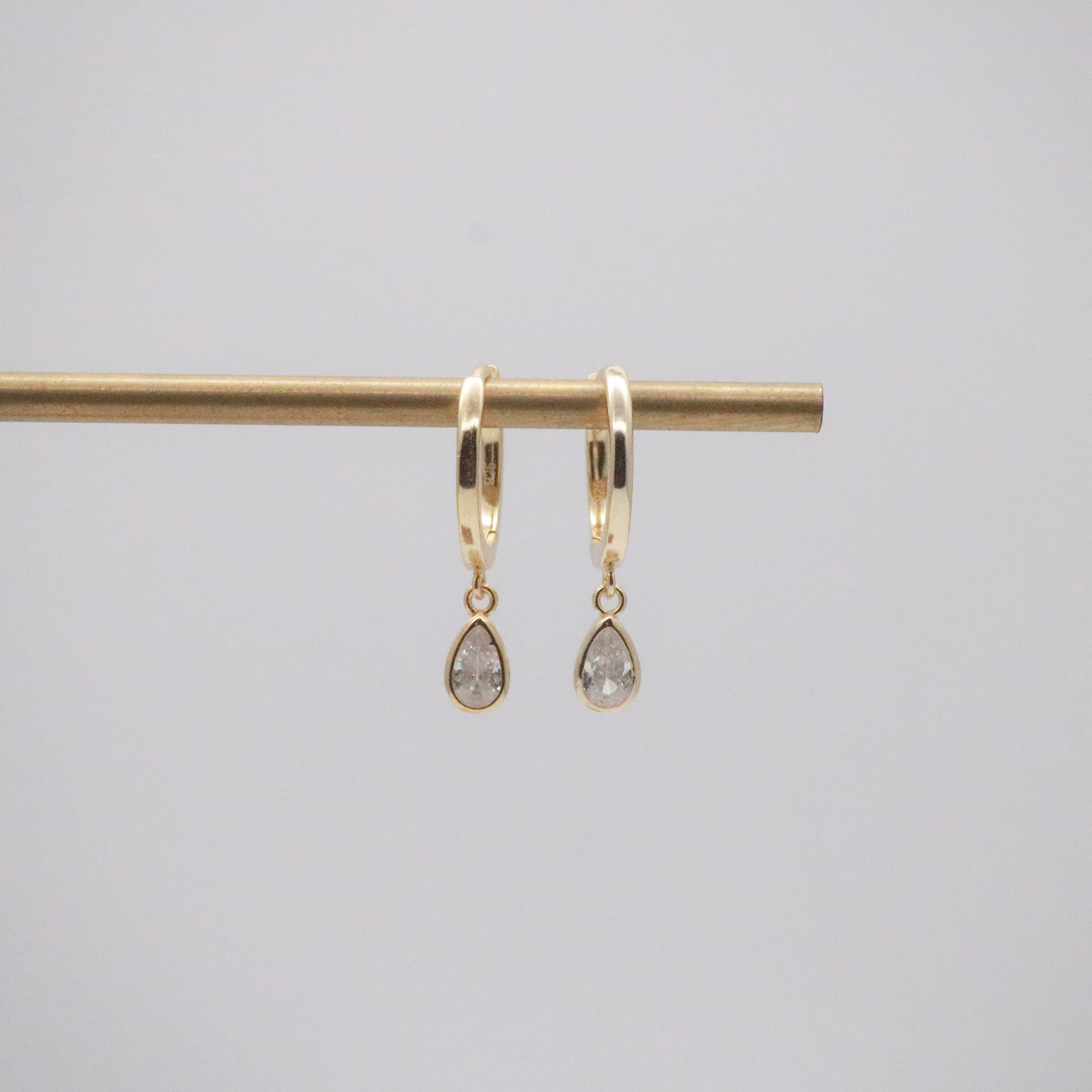 waterdrop cz hoop earrings