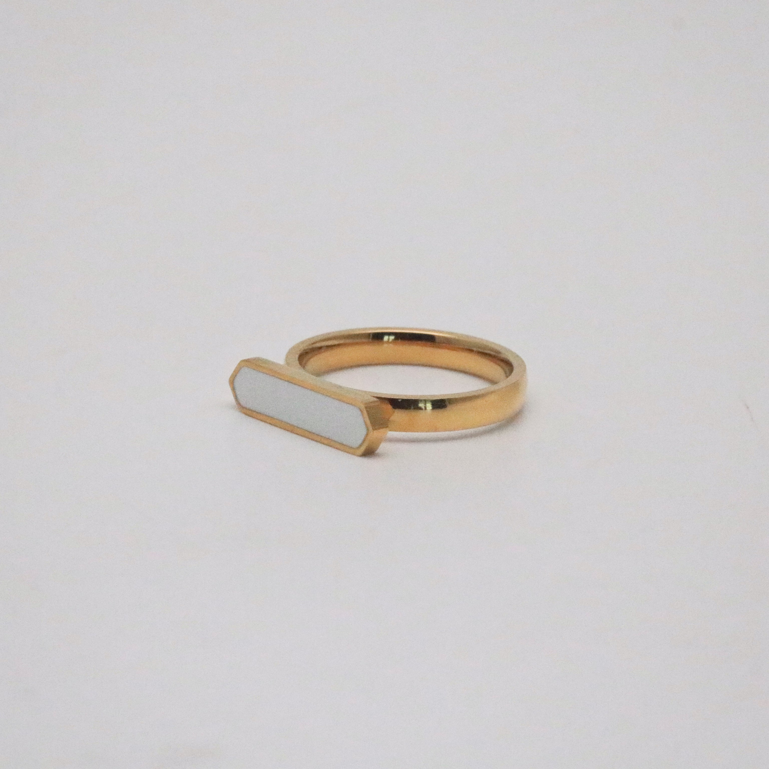 White Bar Ring