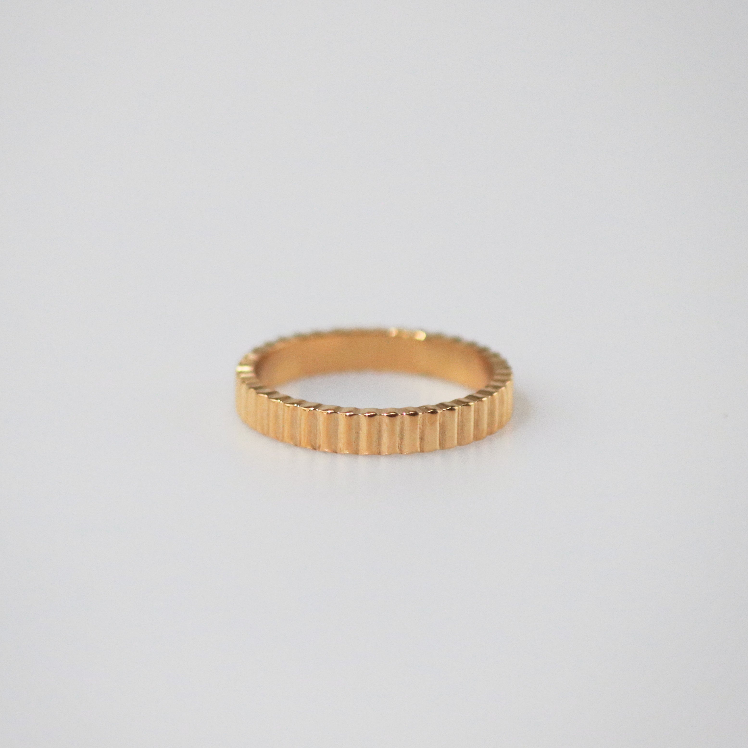 Meideya Jewelry Gold Ribbed Thin Band Ring