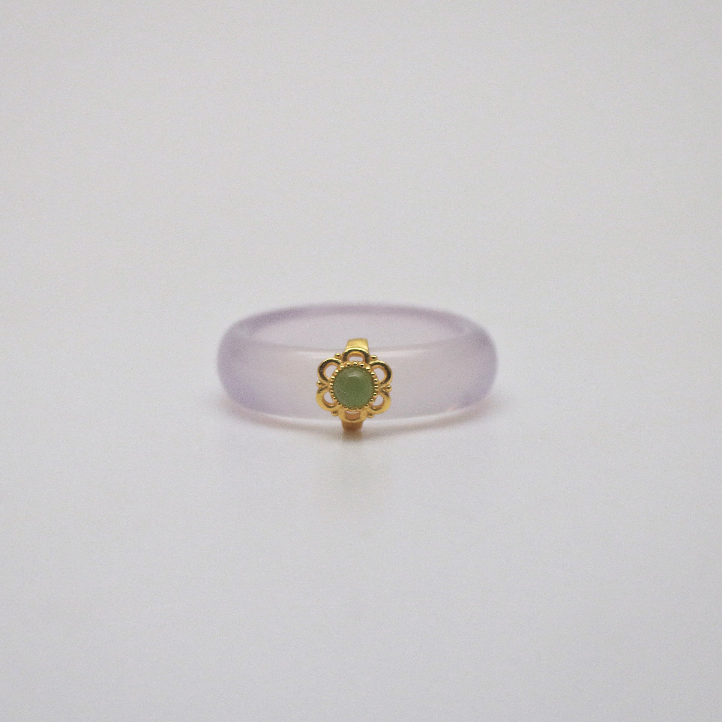 Lyla White Jade Band Ring