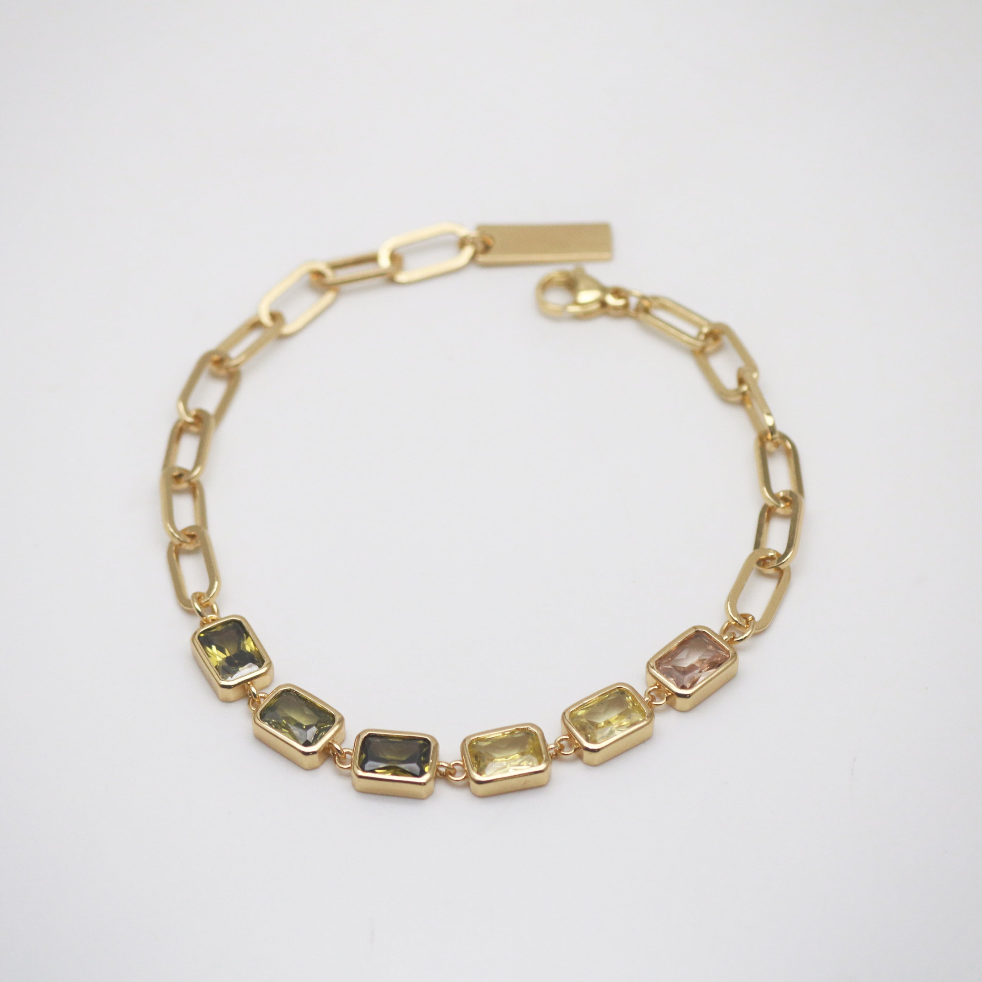 gemstone link bracelet