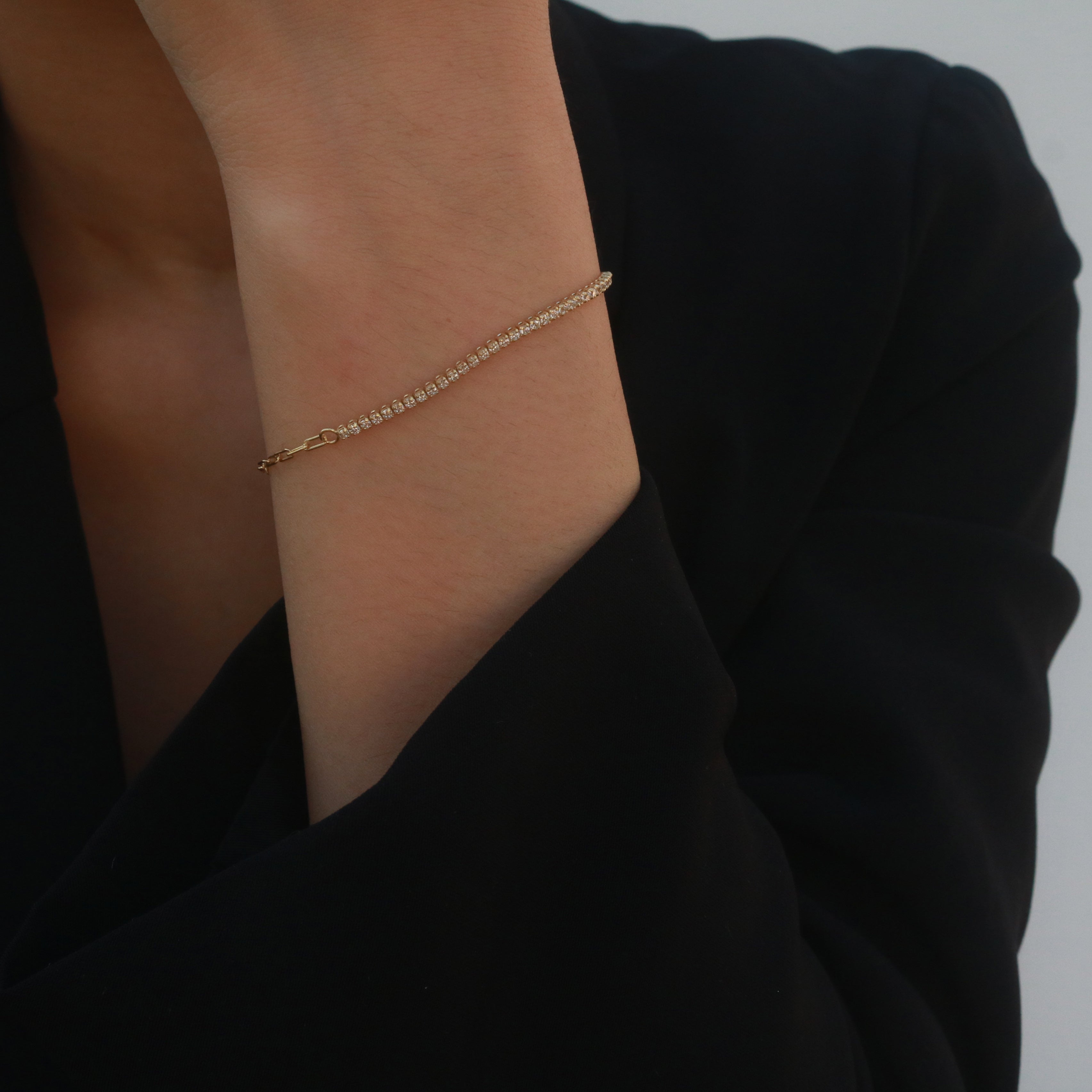 half tennis bracelet in gold vermeil