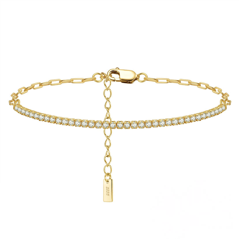 half tennis bracelet gold vermeil