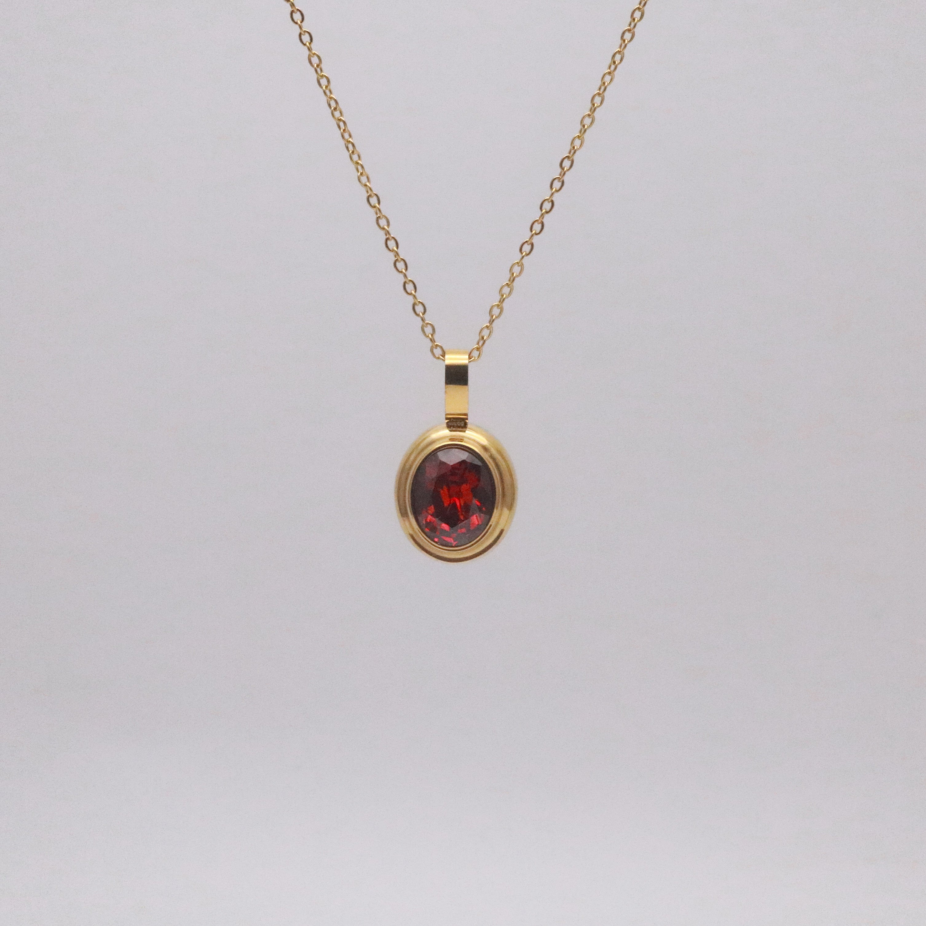 red stone necklace