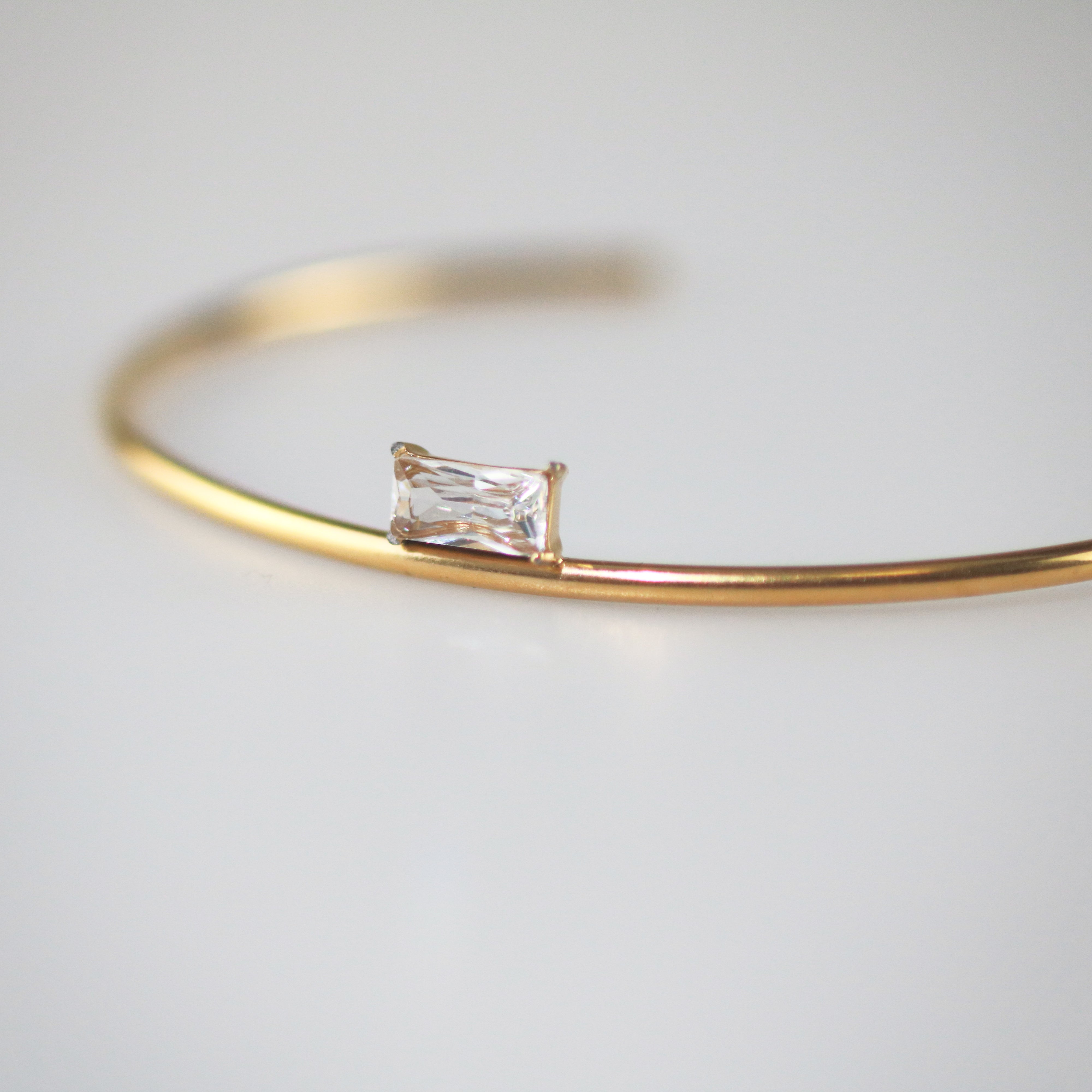 Meideya Jewelry Square Rhinestone gold cuff bracelet