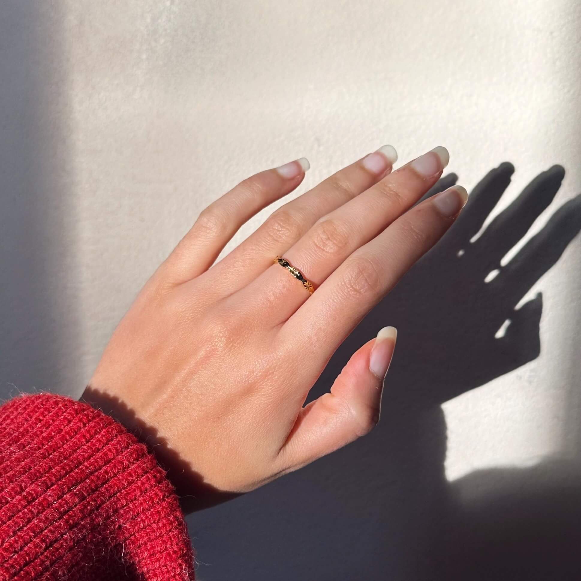 Carved Stackable Band Ring