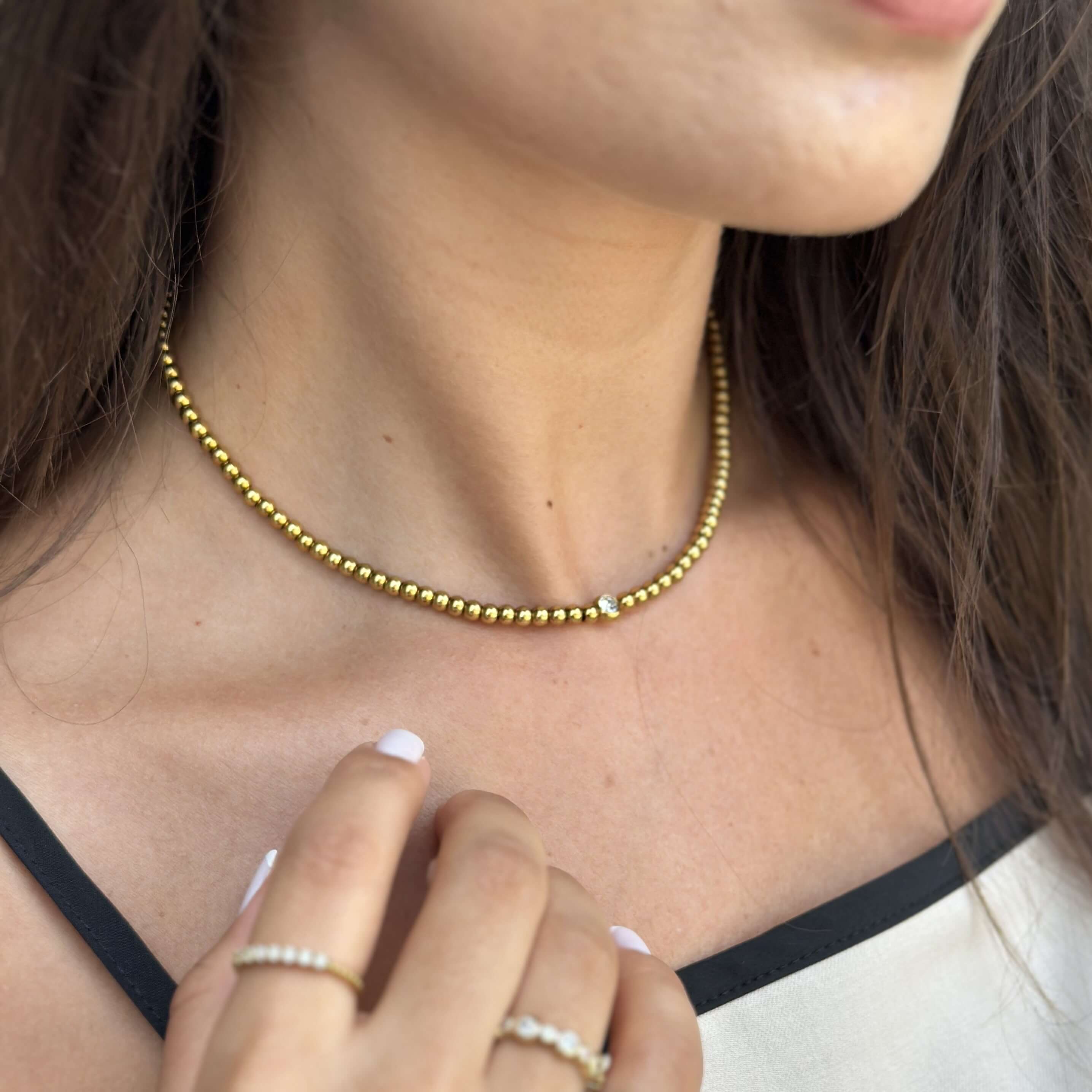 Solitaire Beaded Necklace