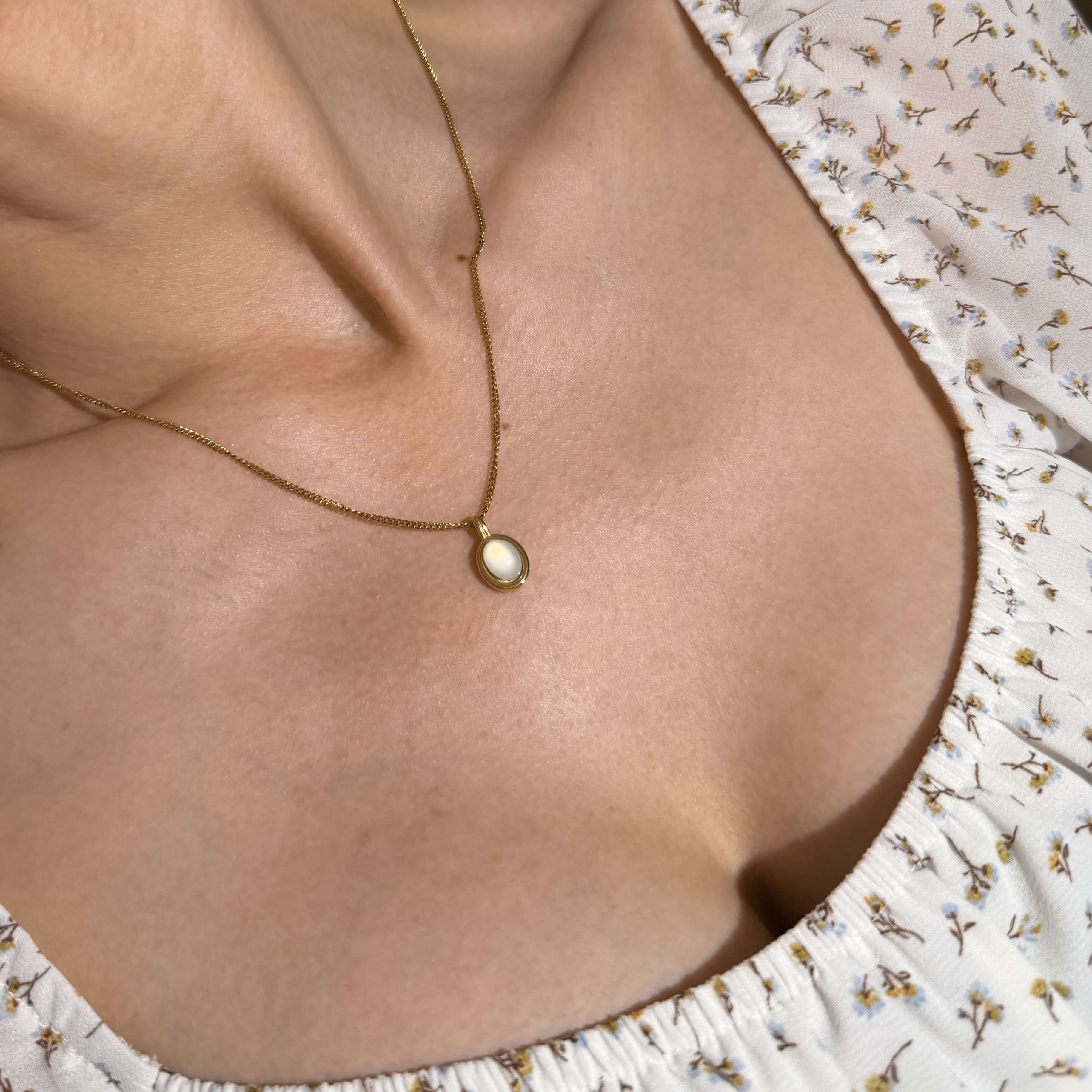 Oval Moonstone Necklace