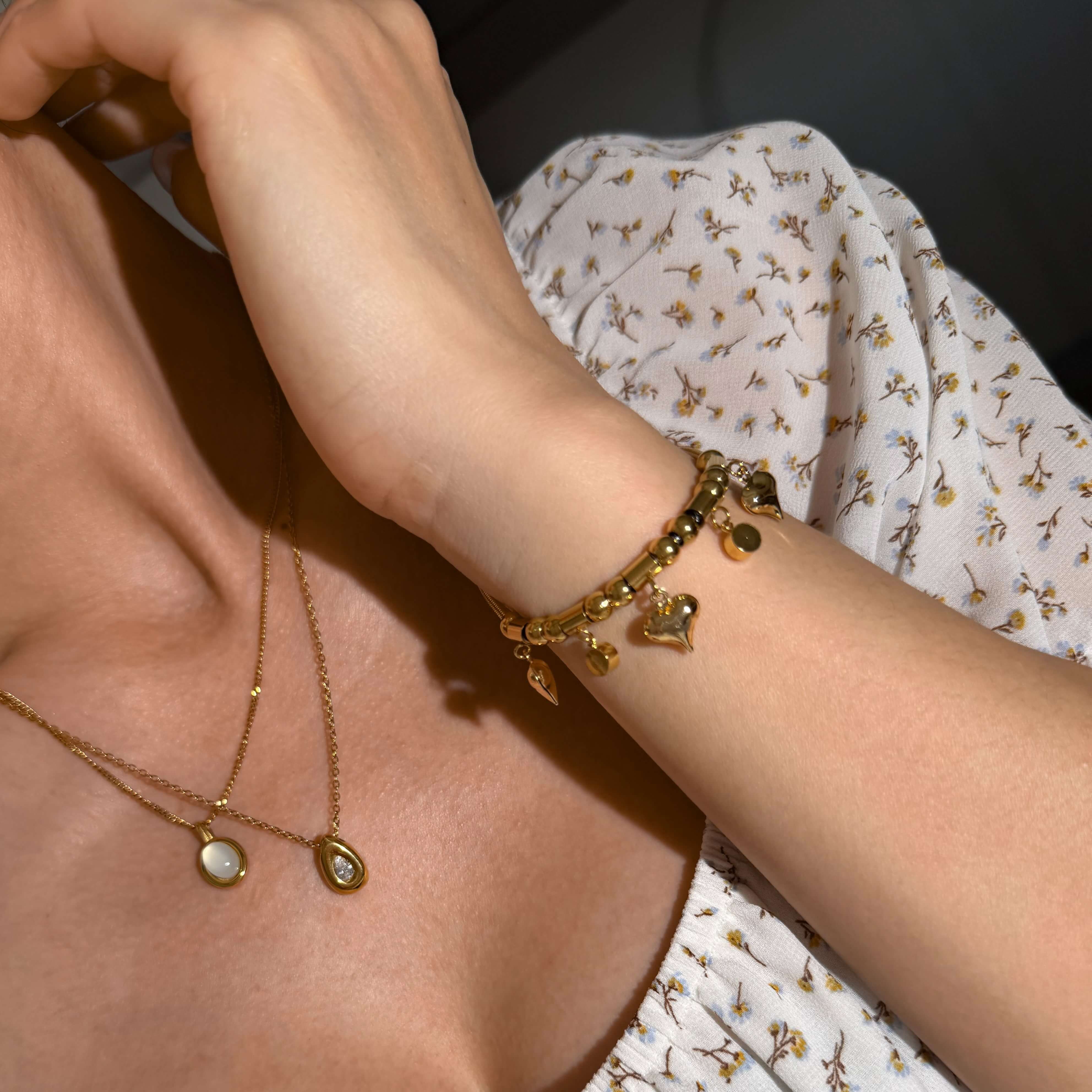 Triple Hearts Charm Bracelet