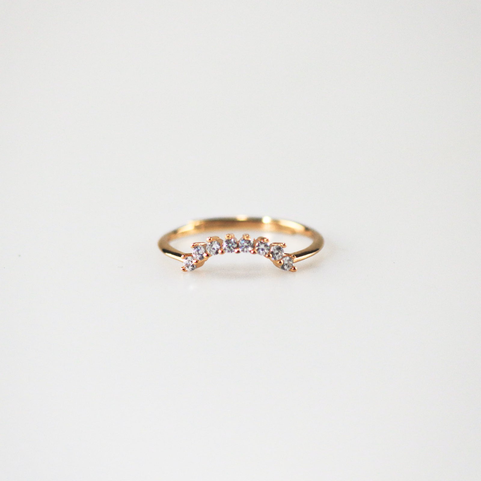 Meideya Jewelry Arch Band Ring Gold vermeil