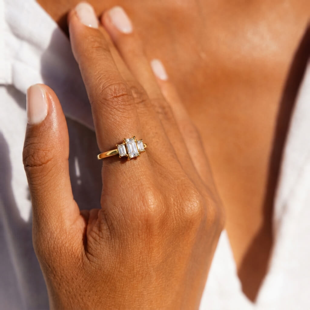 Baguette Three Stone Ring