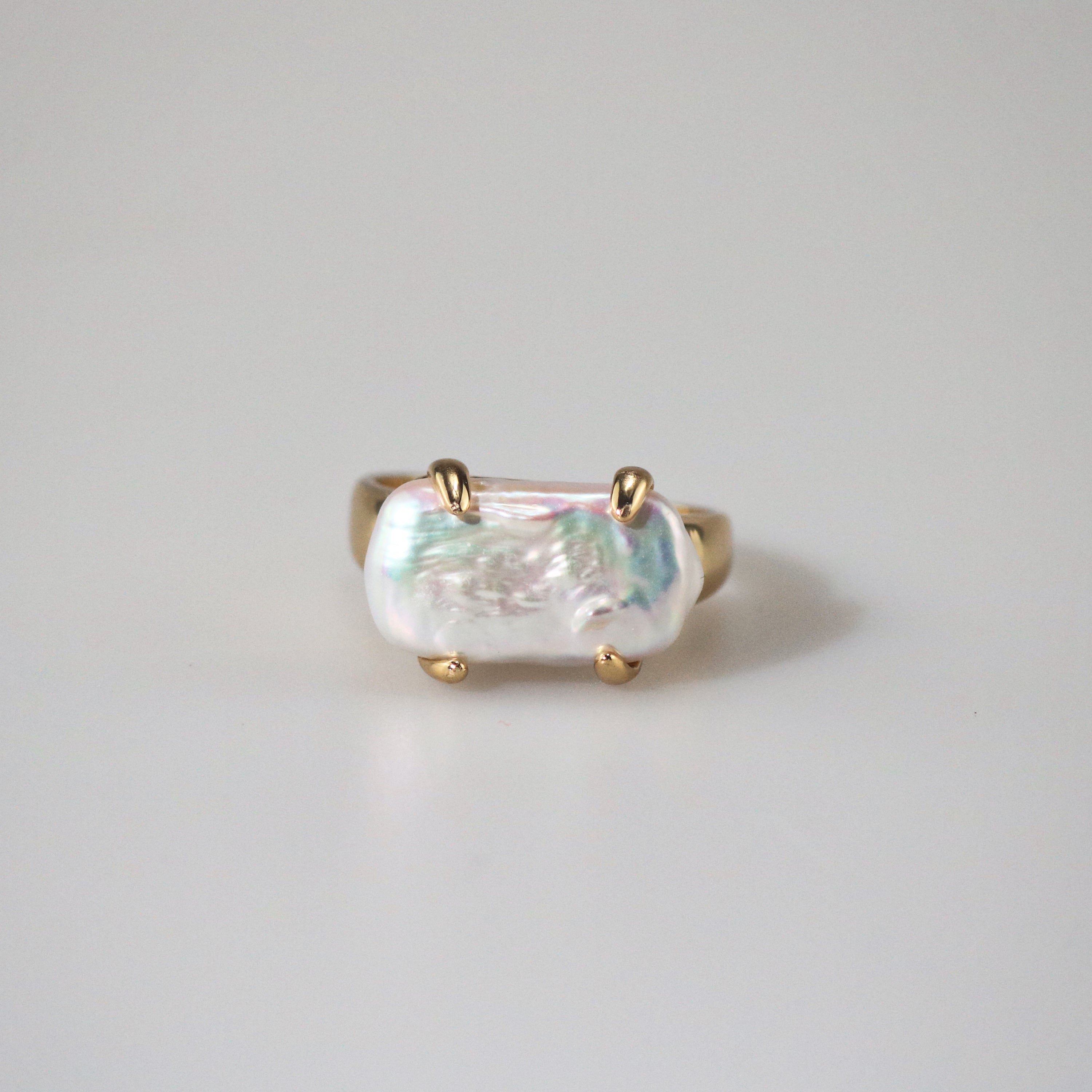 Meideya Jewelry Freshwater baroque pearl ring