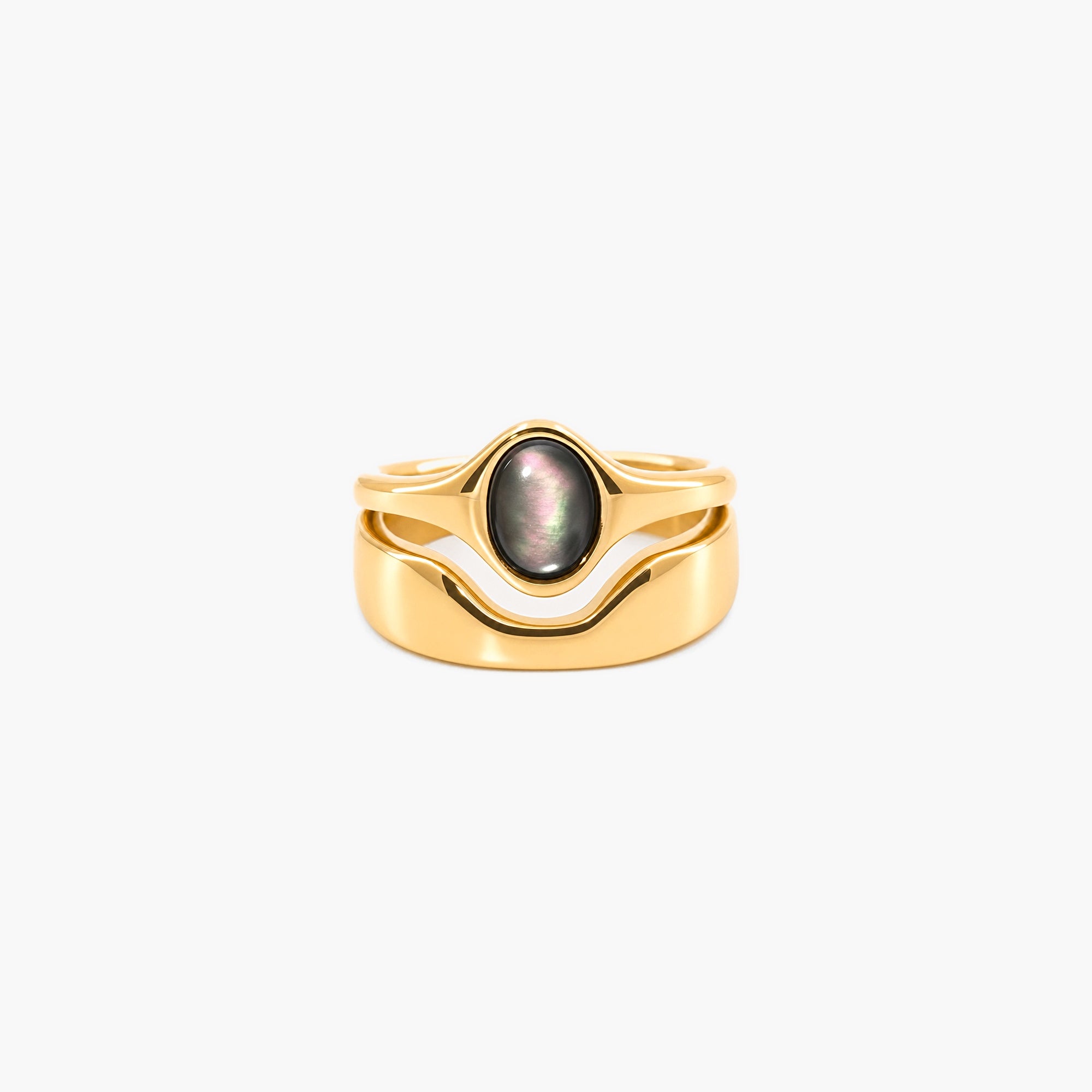 Black mother of pearl ring 