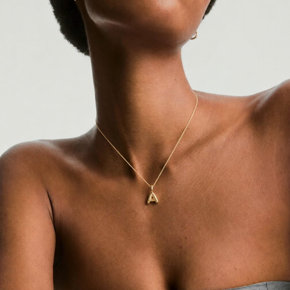 Bubble Initial Necklace