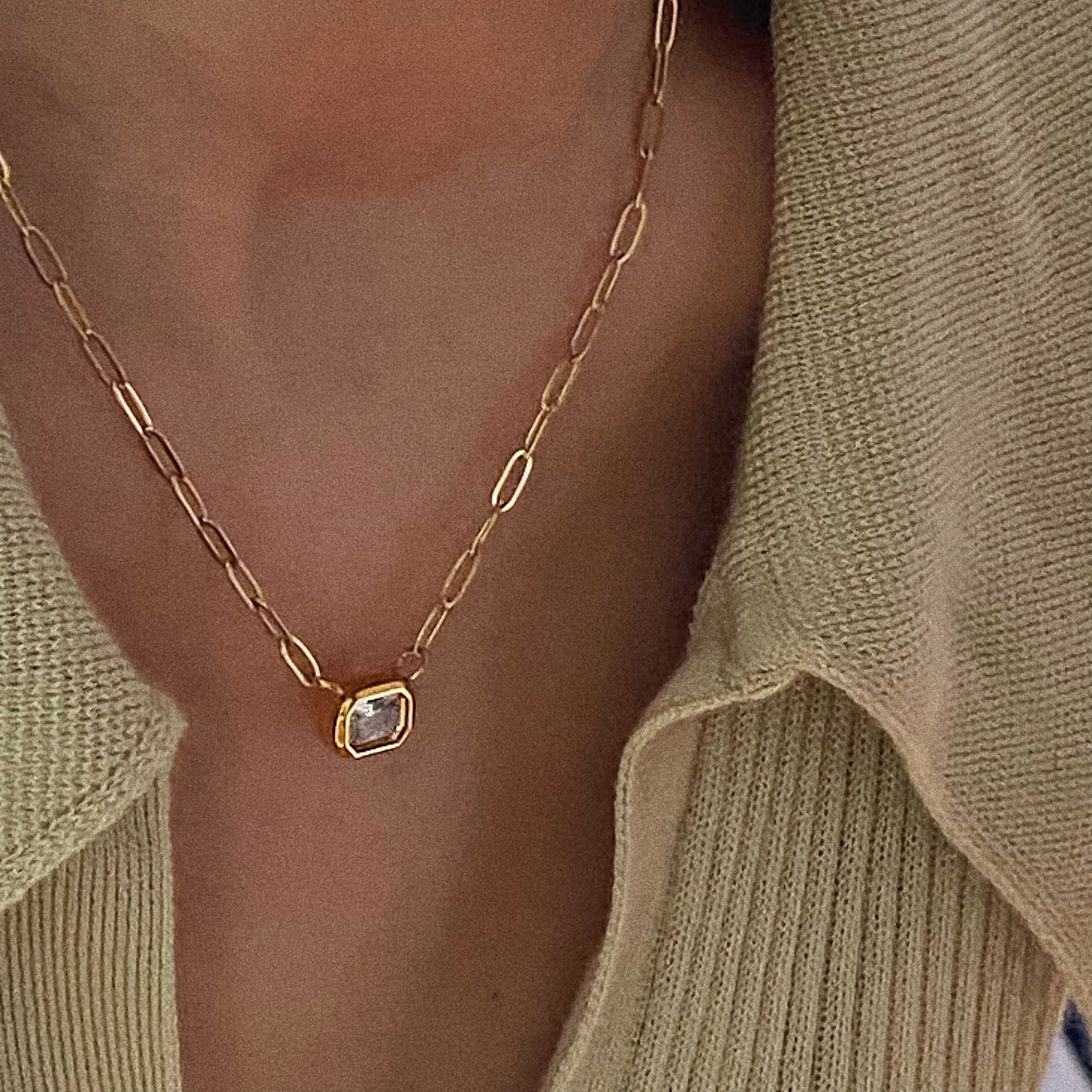 Meideya Jewelry CZ Baguette Link Chain Necklace