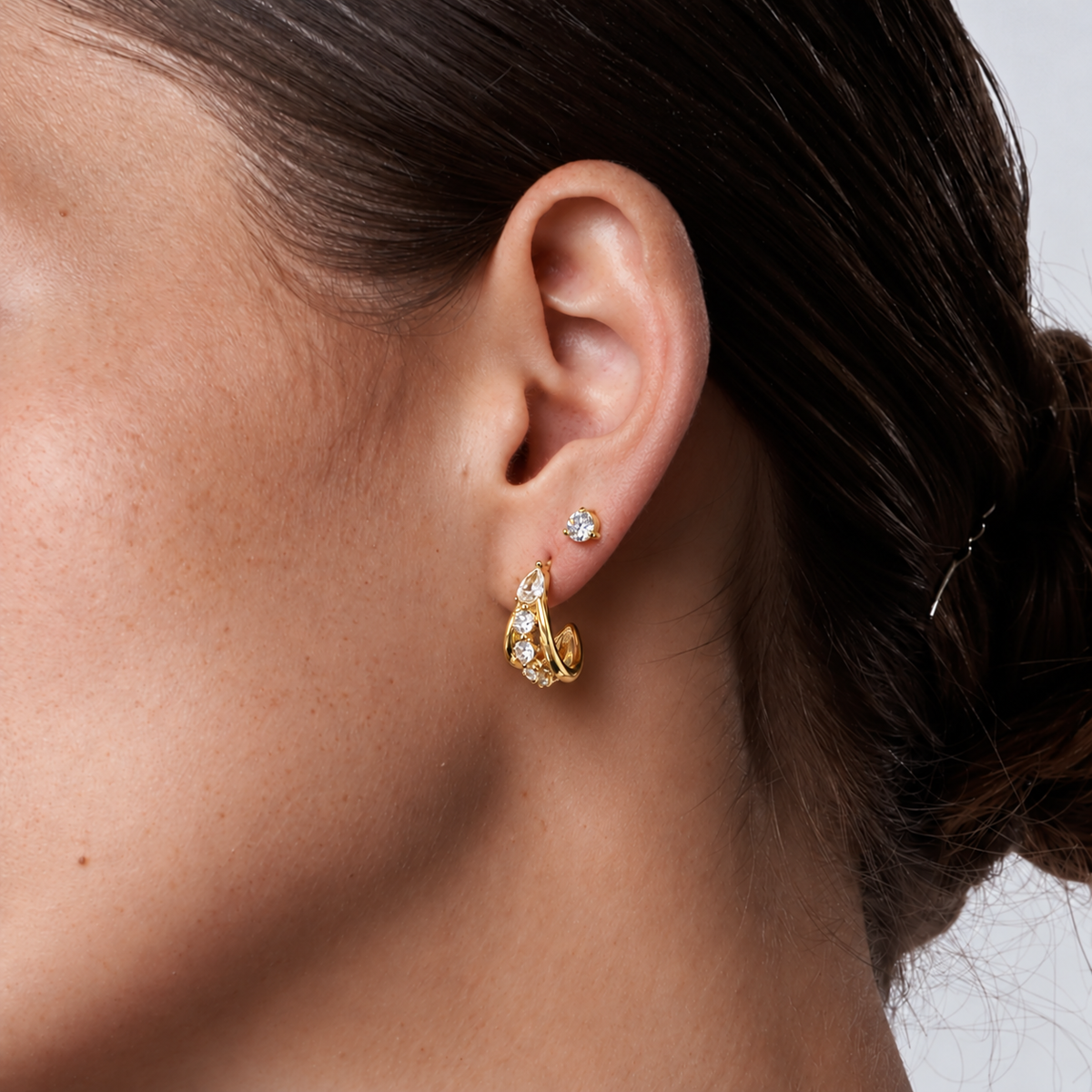 CZ Screw Back Stud Earrings