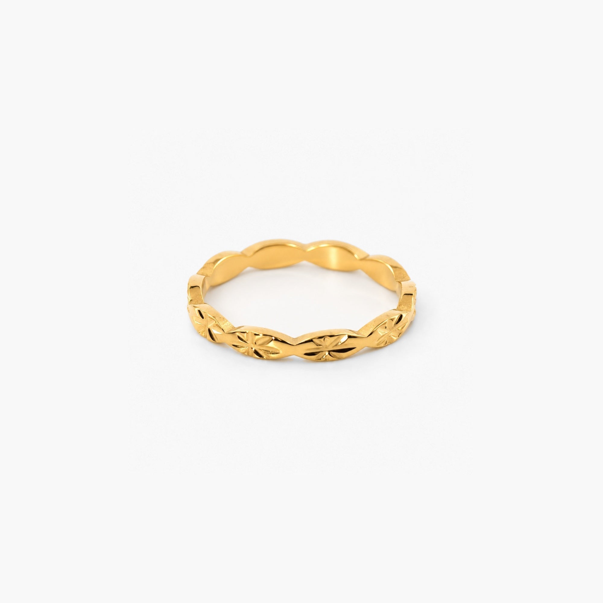 Carved Stackable Band Ring