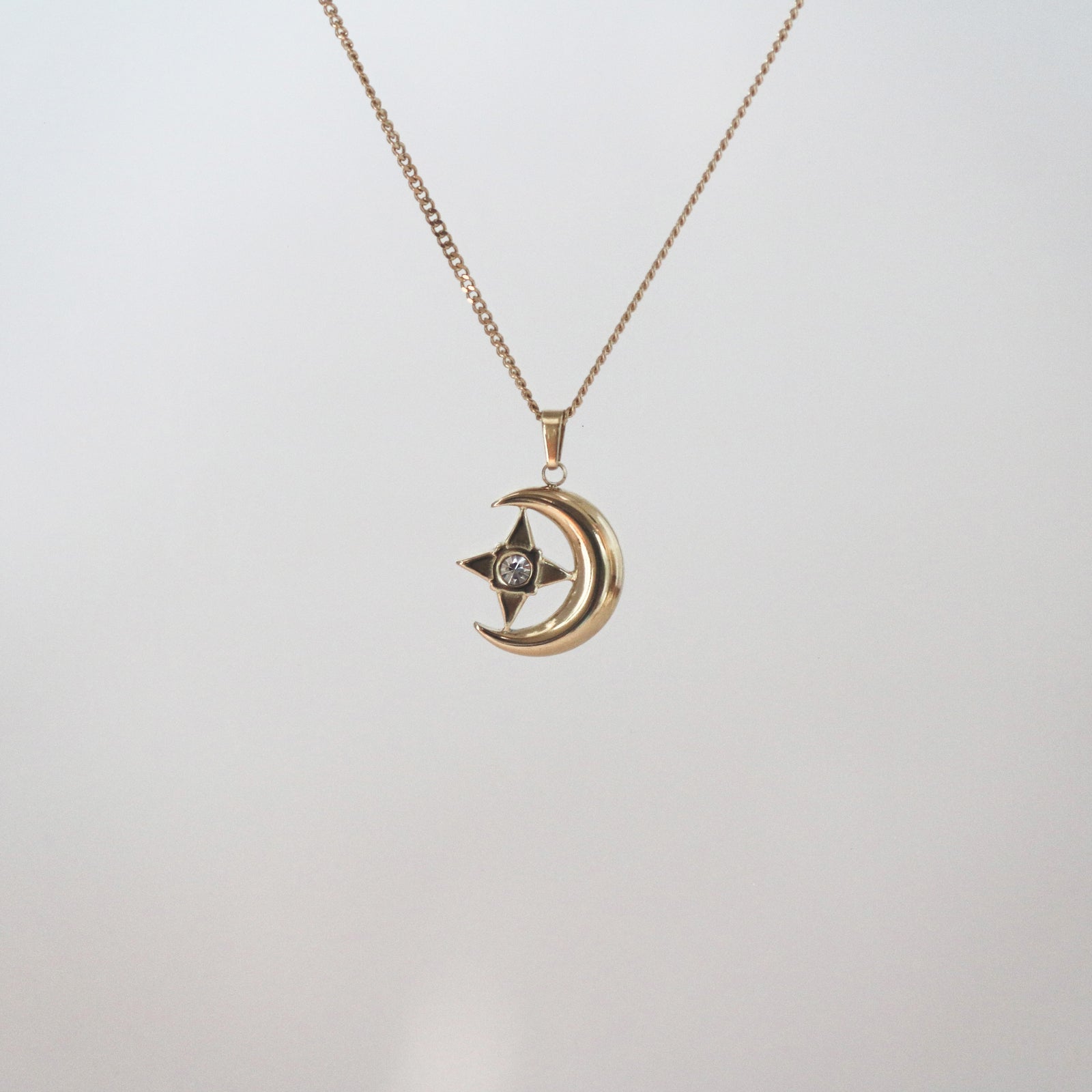 Meideya Jewelry Crescent Moon Star Pendant Necklace