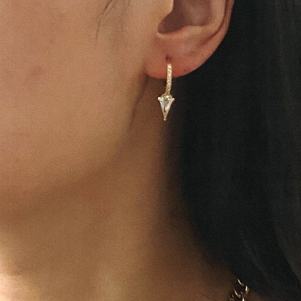 Meideya Jewelry Crystal Spike Huggie Earrings