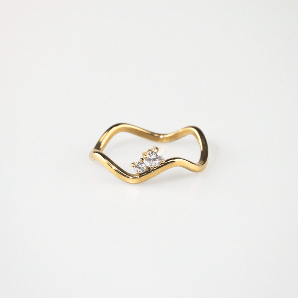 Delicate Sparkle Wave Ring