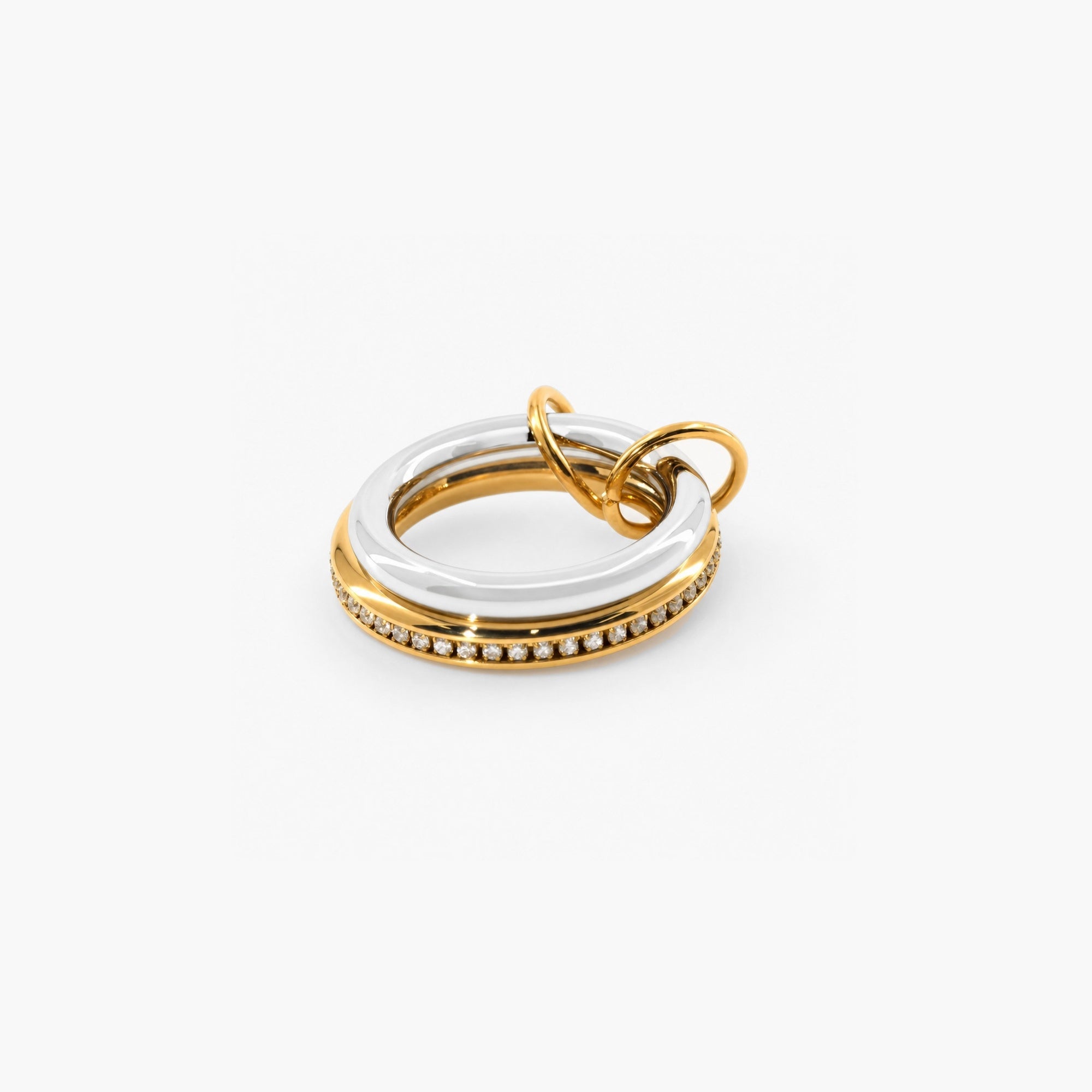 Double sparkle link ring 
