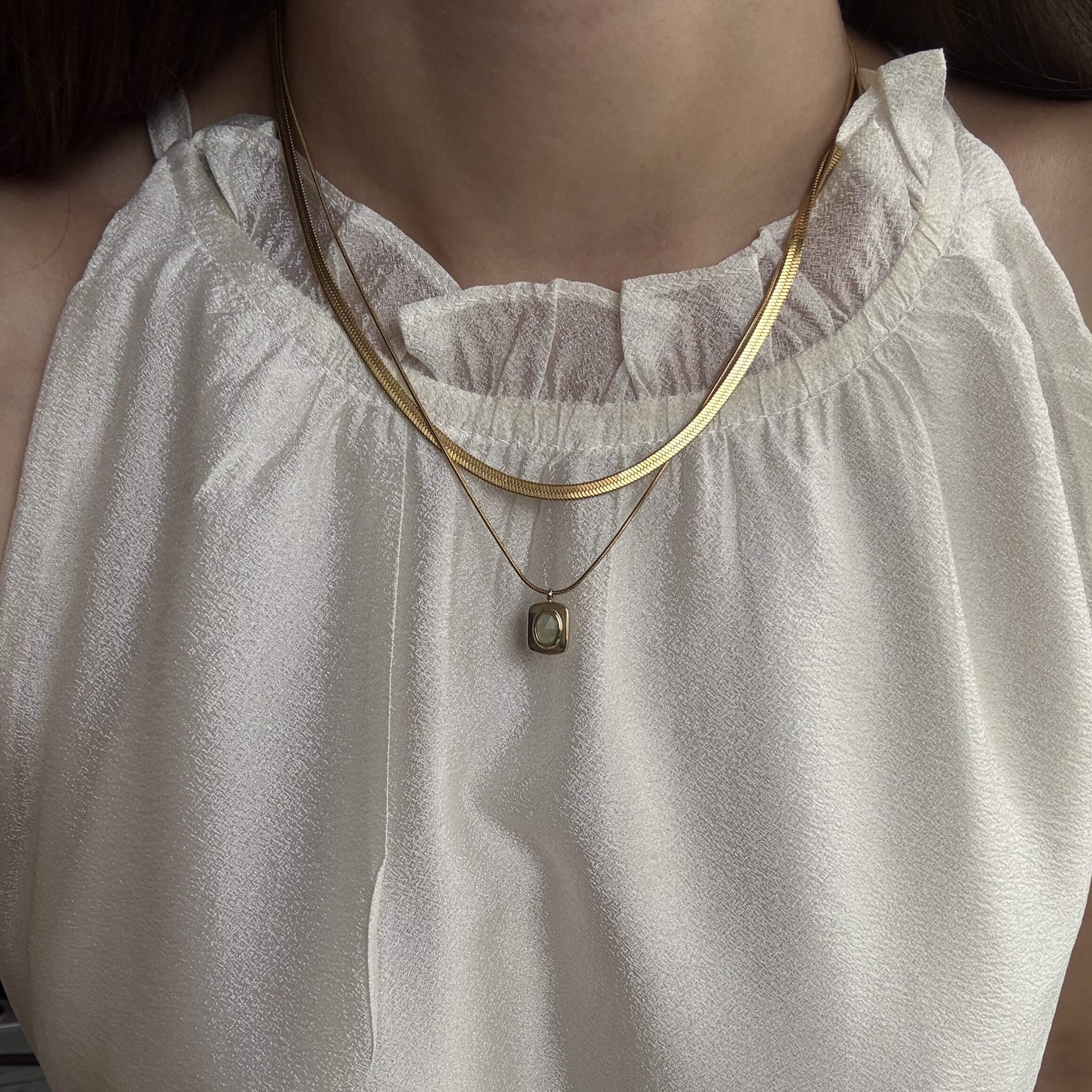 Eve Layered Necklace - Green