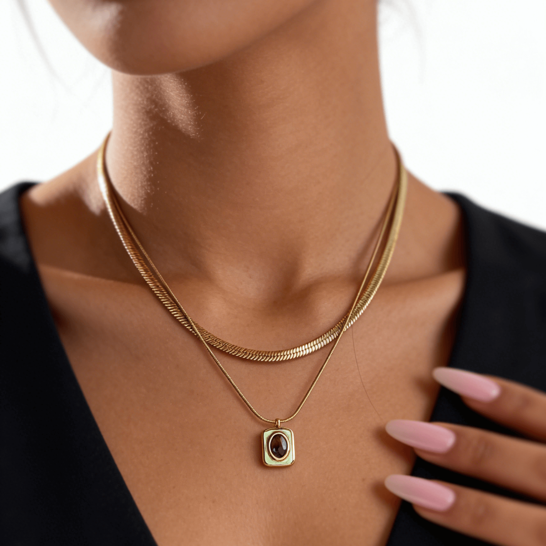 Eve Layered Necklace - Tiger's Eye