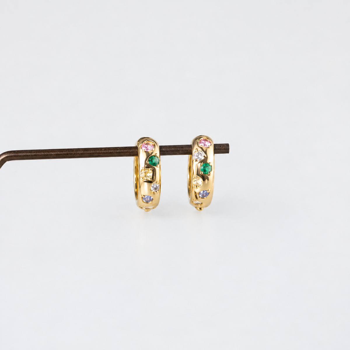 Rainbow Stone Hoops