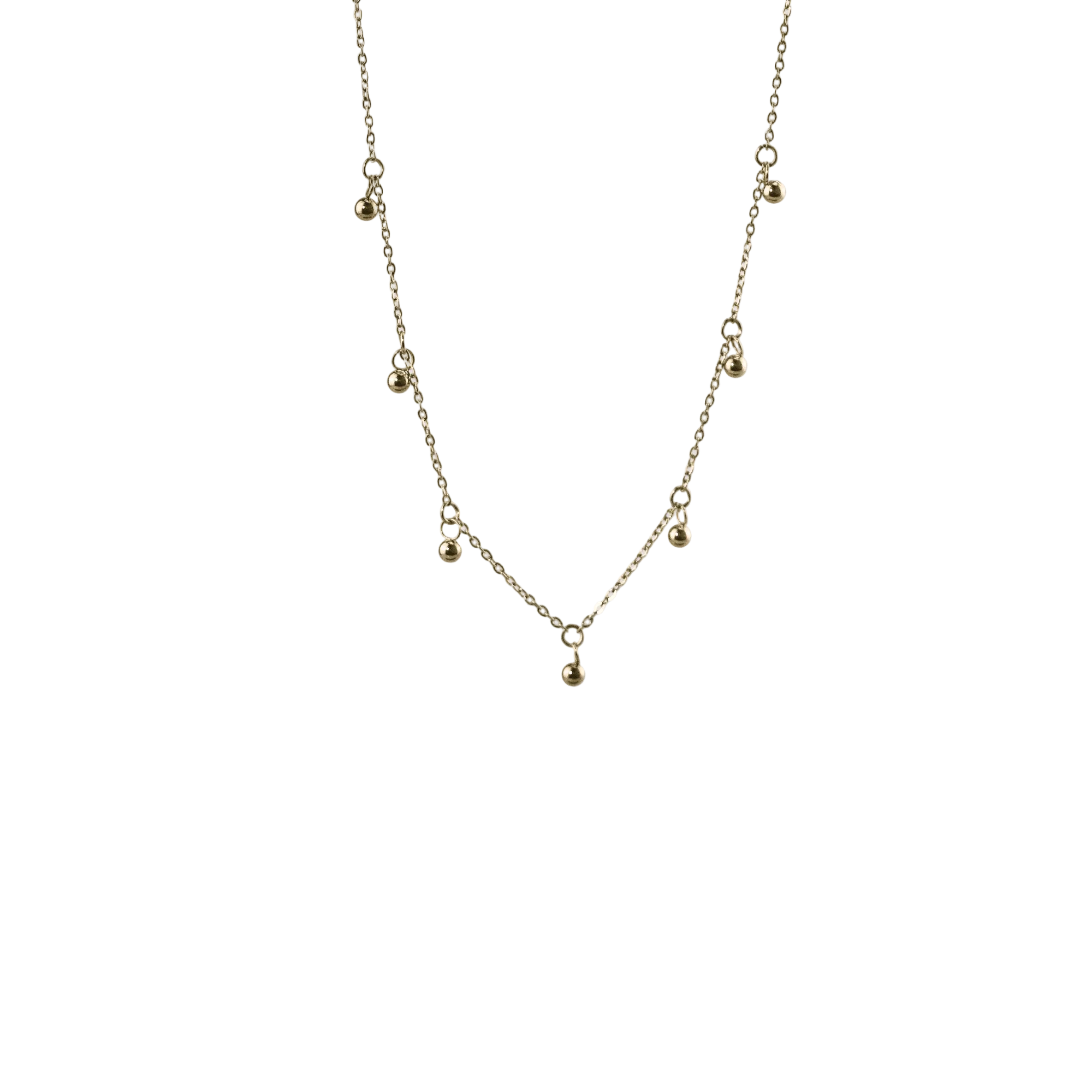 Gold Bead Station-Necklace