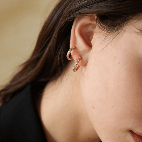 Gold Sparkling Hoop Earrings