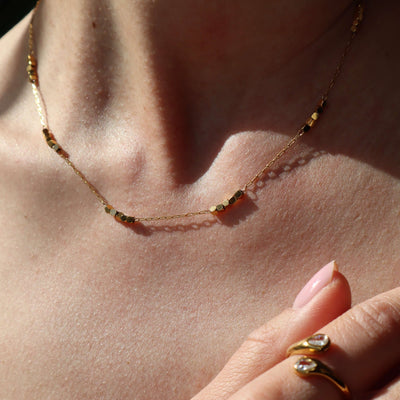 Gold Square Beads Choker