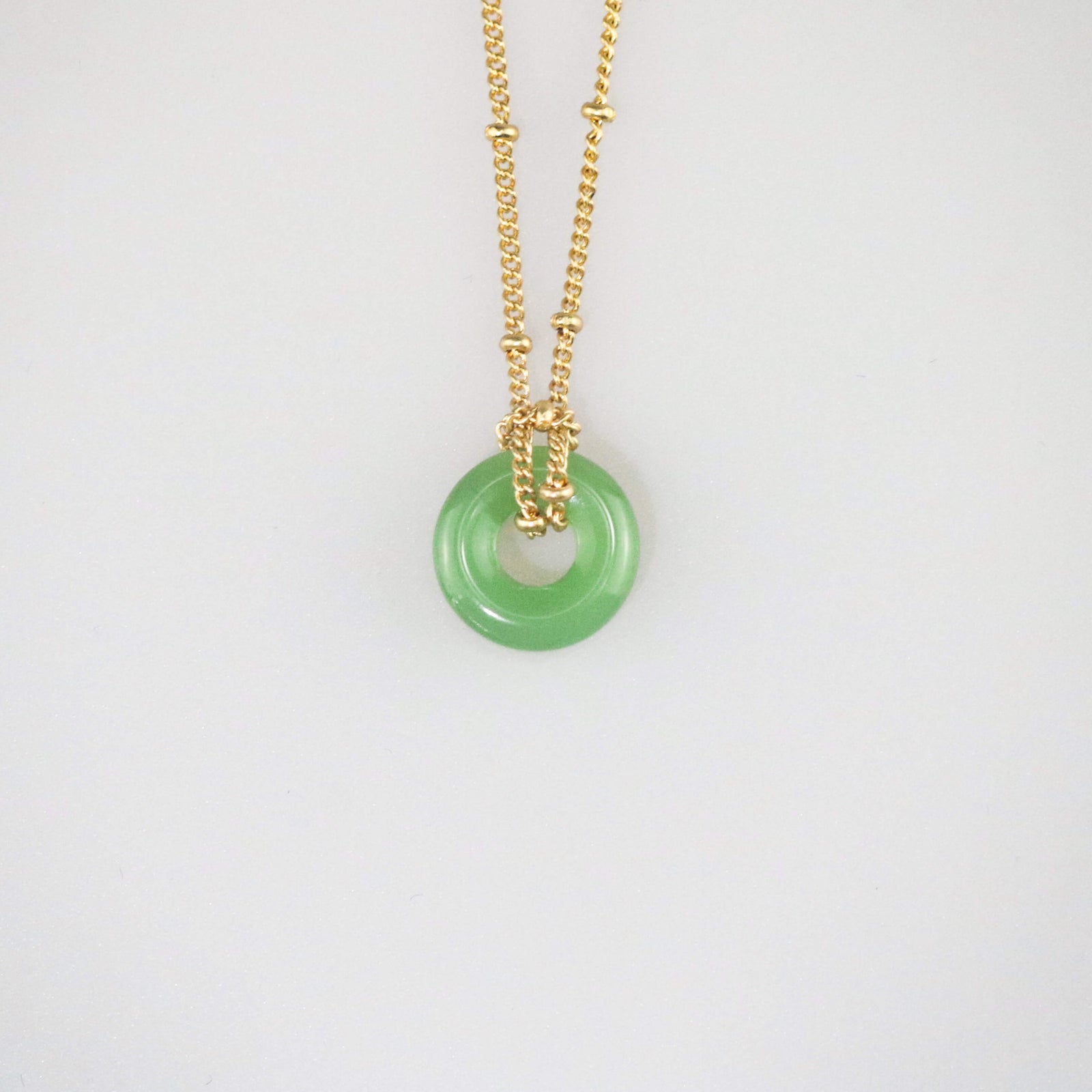 Meideya Jewelry green jade loop necklace