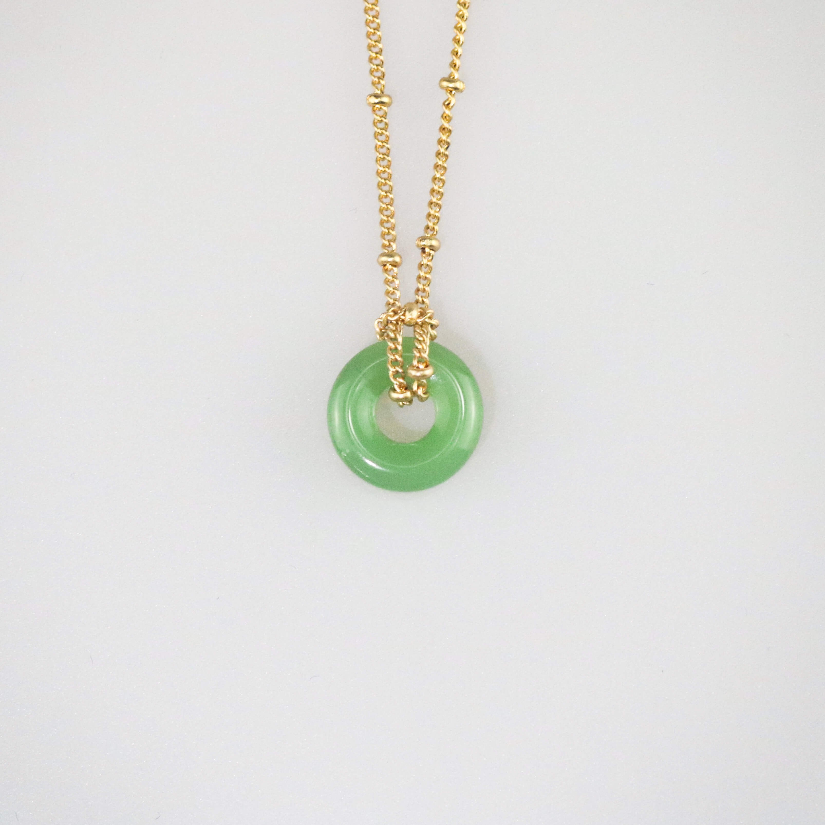 Meideya Jewelry green jade loop necklace