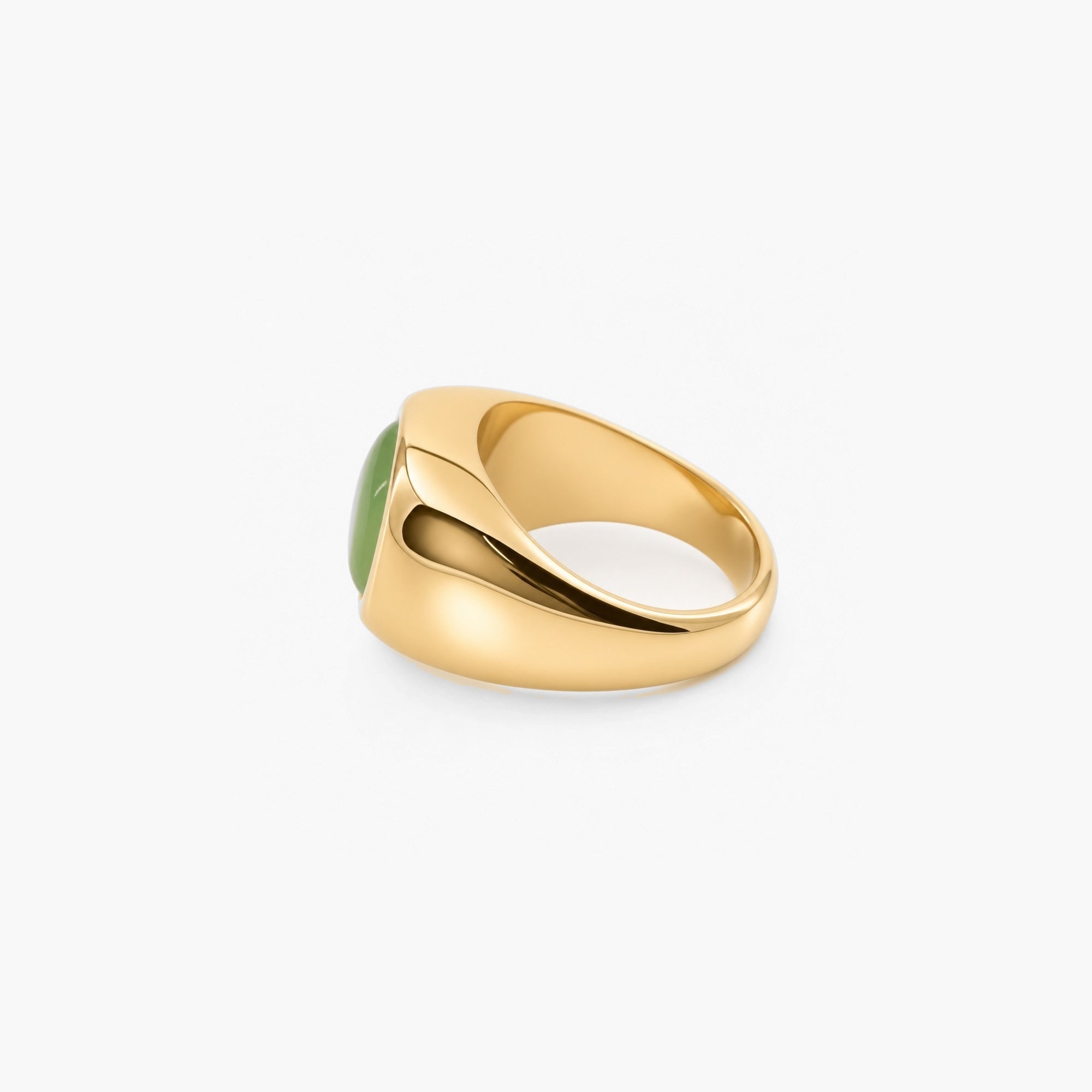 green cats eye signet ring 