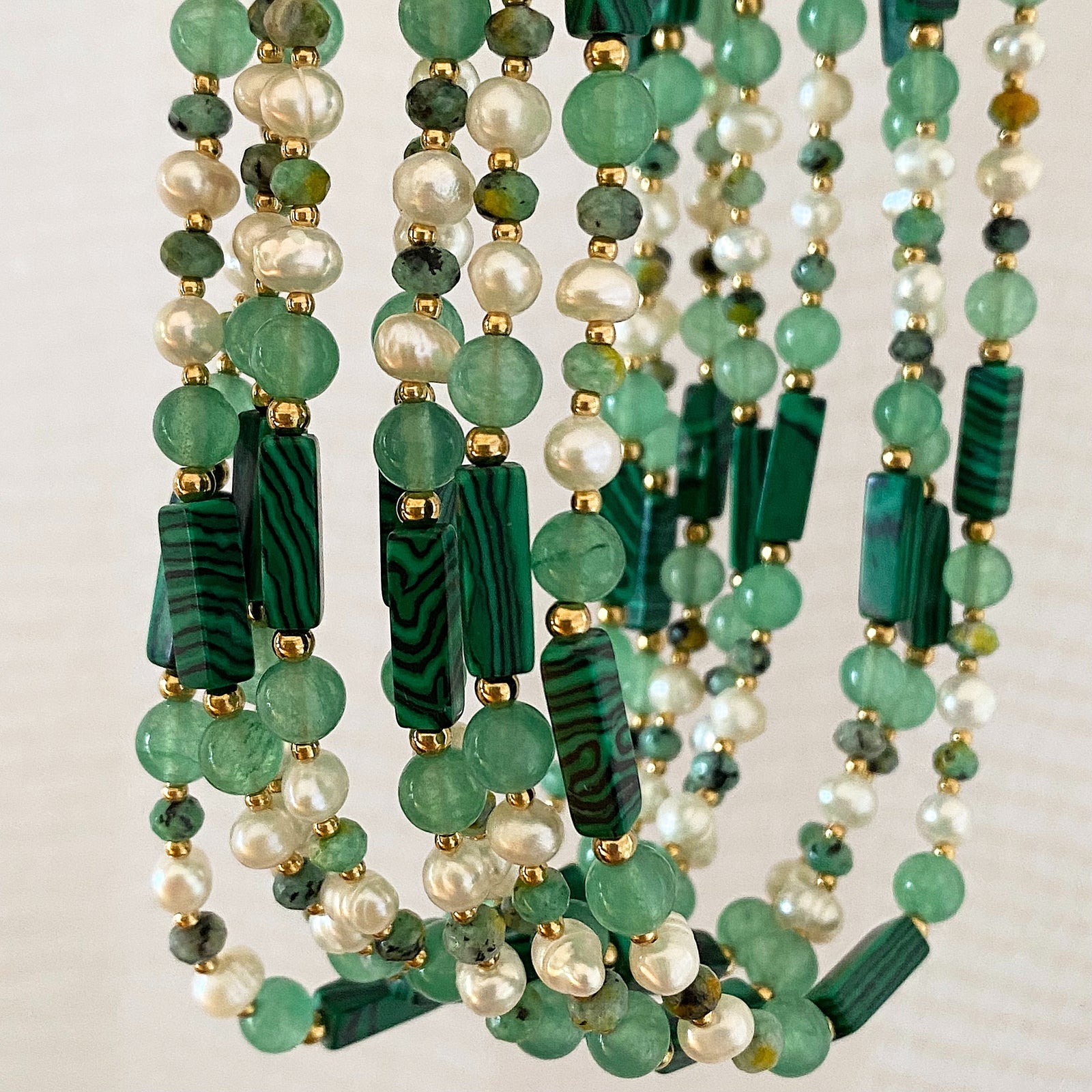 Meideya Jewelry Green Multi-gems beaded Necklace
