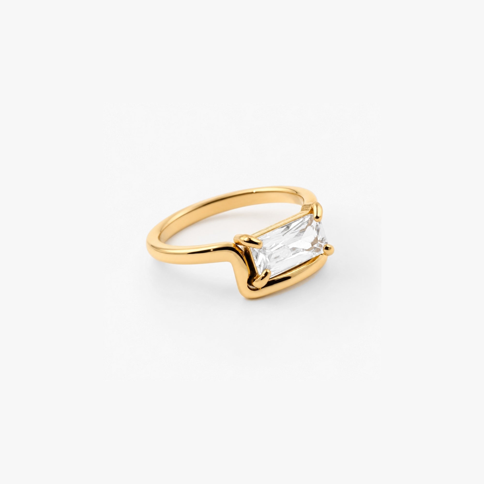 Half Frame Gem Ring