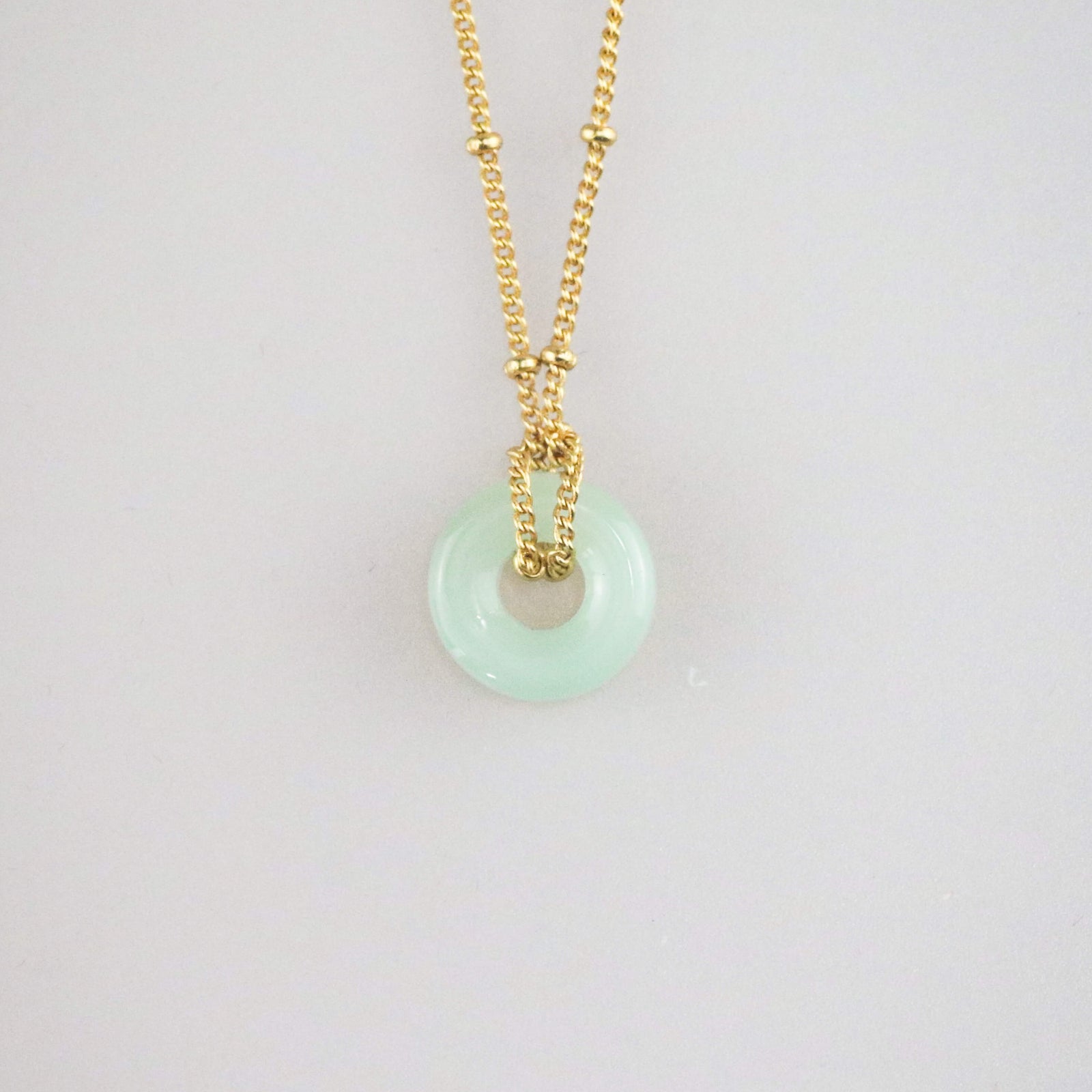 Light Green Jade Loop Necklace