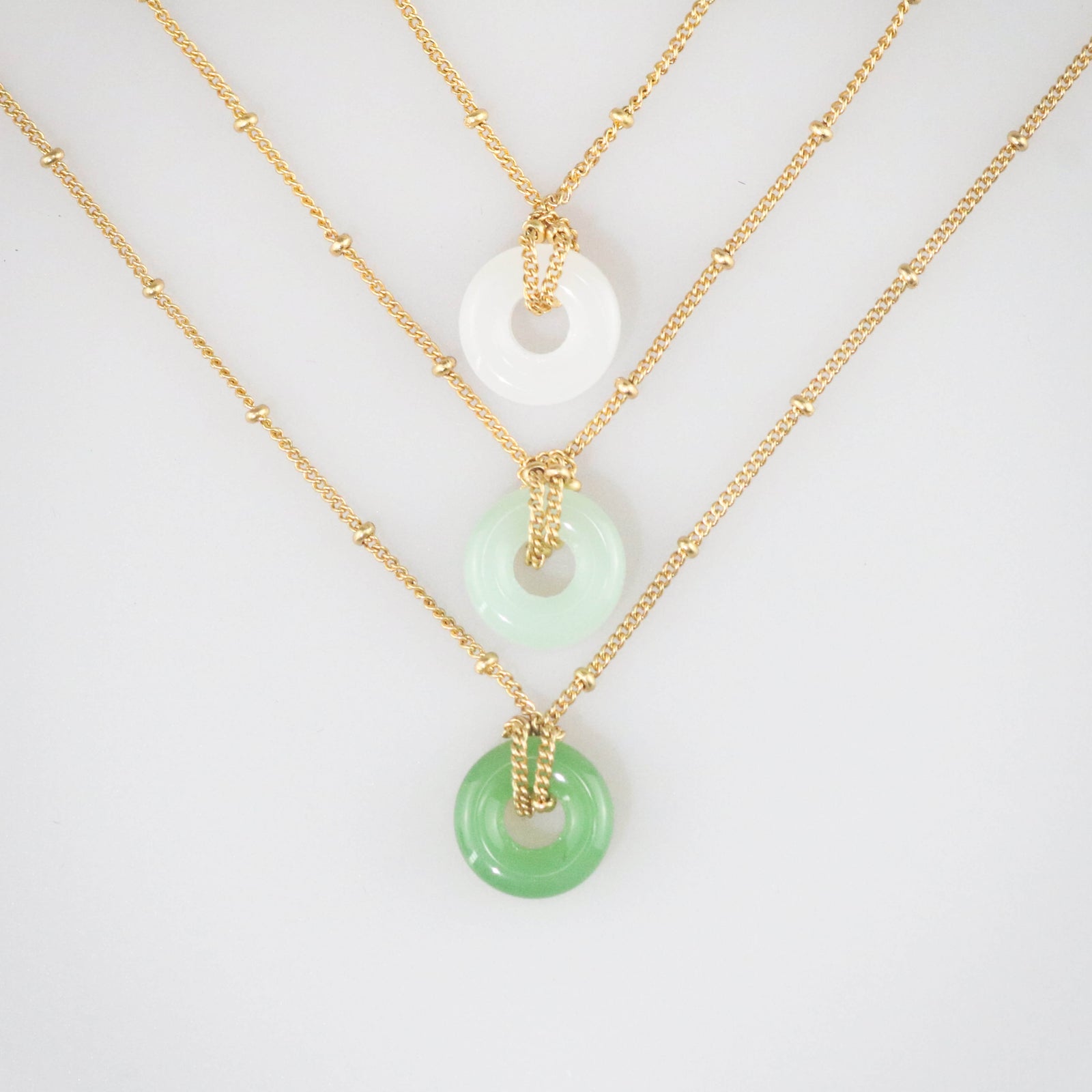 Light Green Jade Loop Necklace